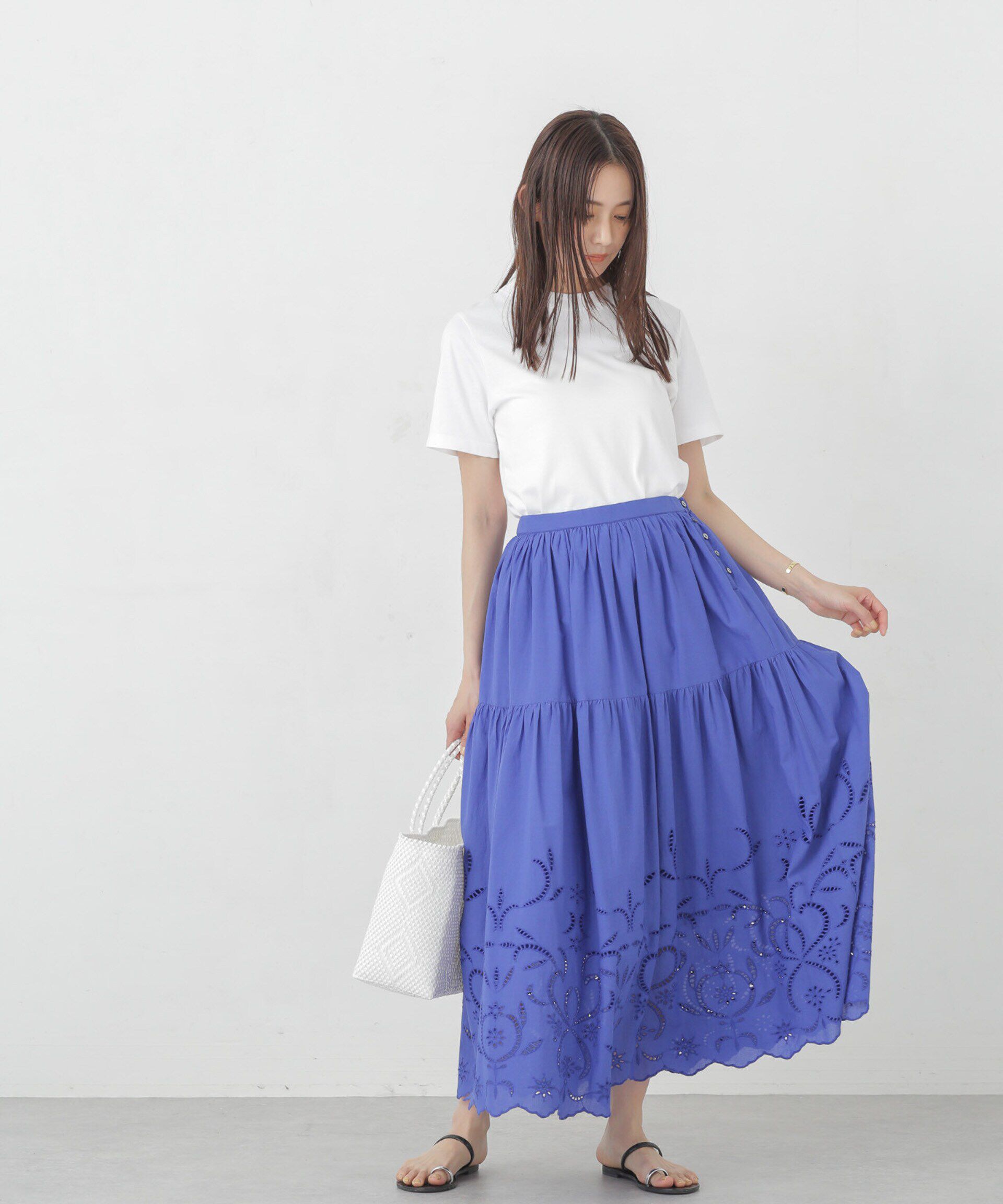 nano･universe「インドシフリー刺繍スカート」|スカート|