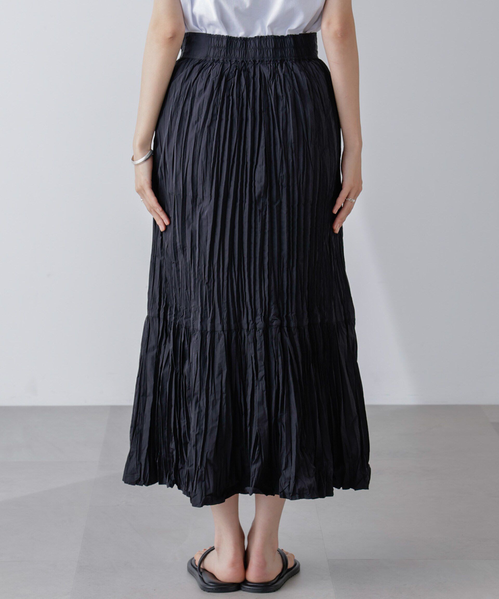 nano･universe「裾切り替えワッシャープリーツスカート」|スカート|