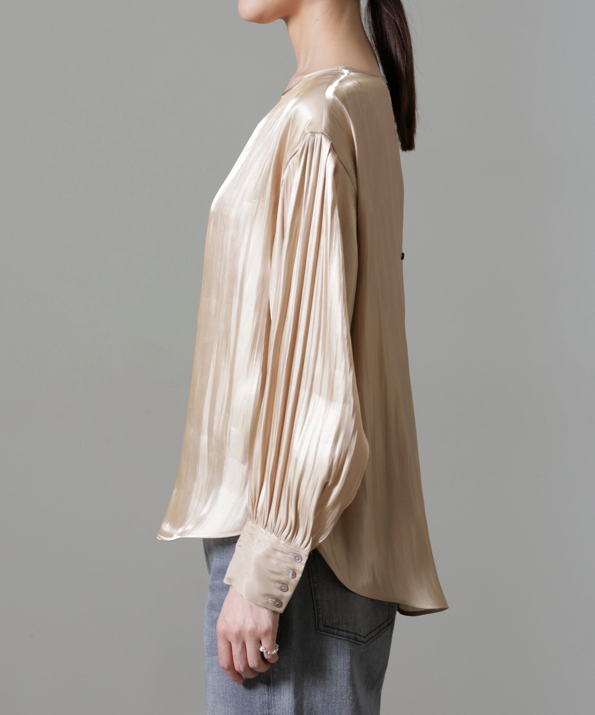 nano･universe「ブライトシアーギャザーブラウス」|シャツ・ブラウス|