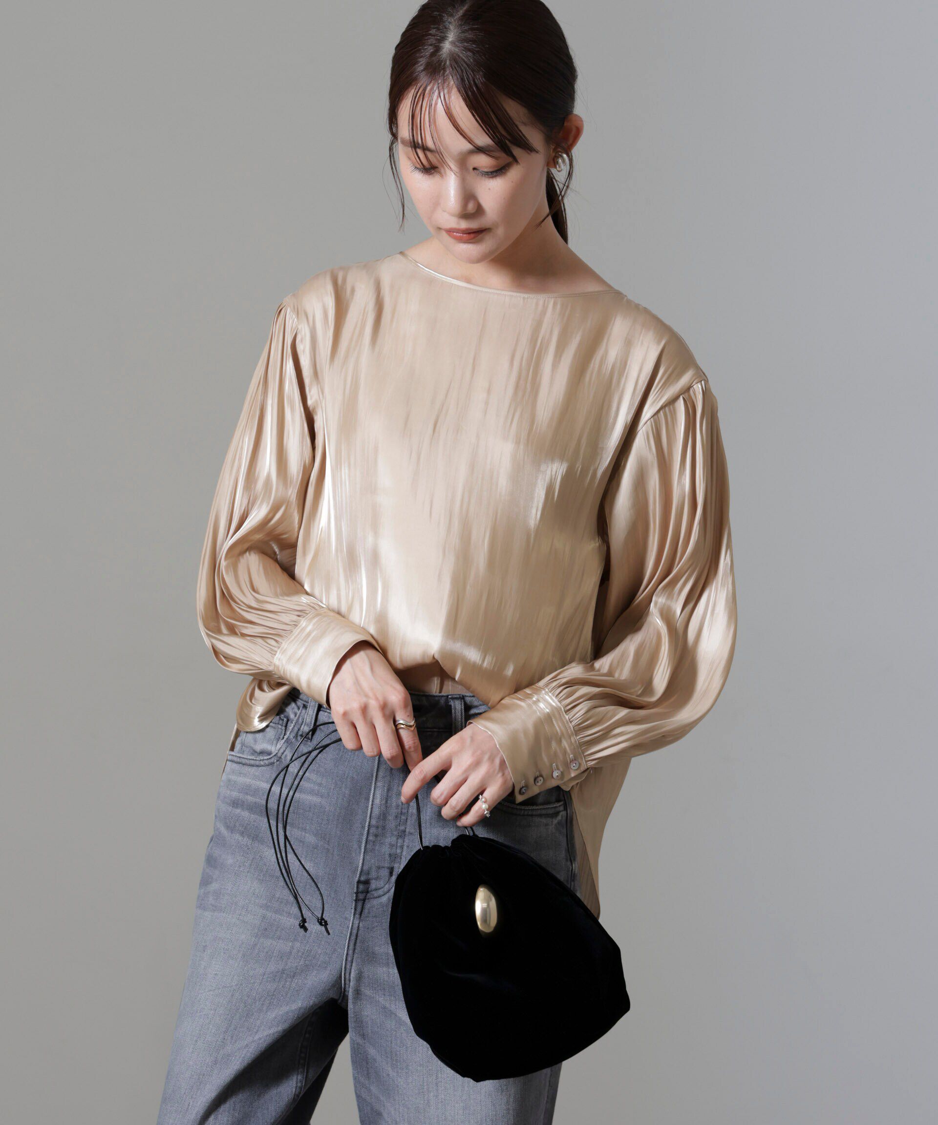 nano･universe「ブライトシアーギャザーブラウス」|シャツ・ブラウス|