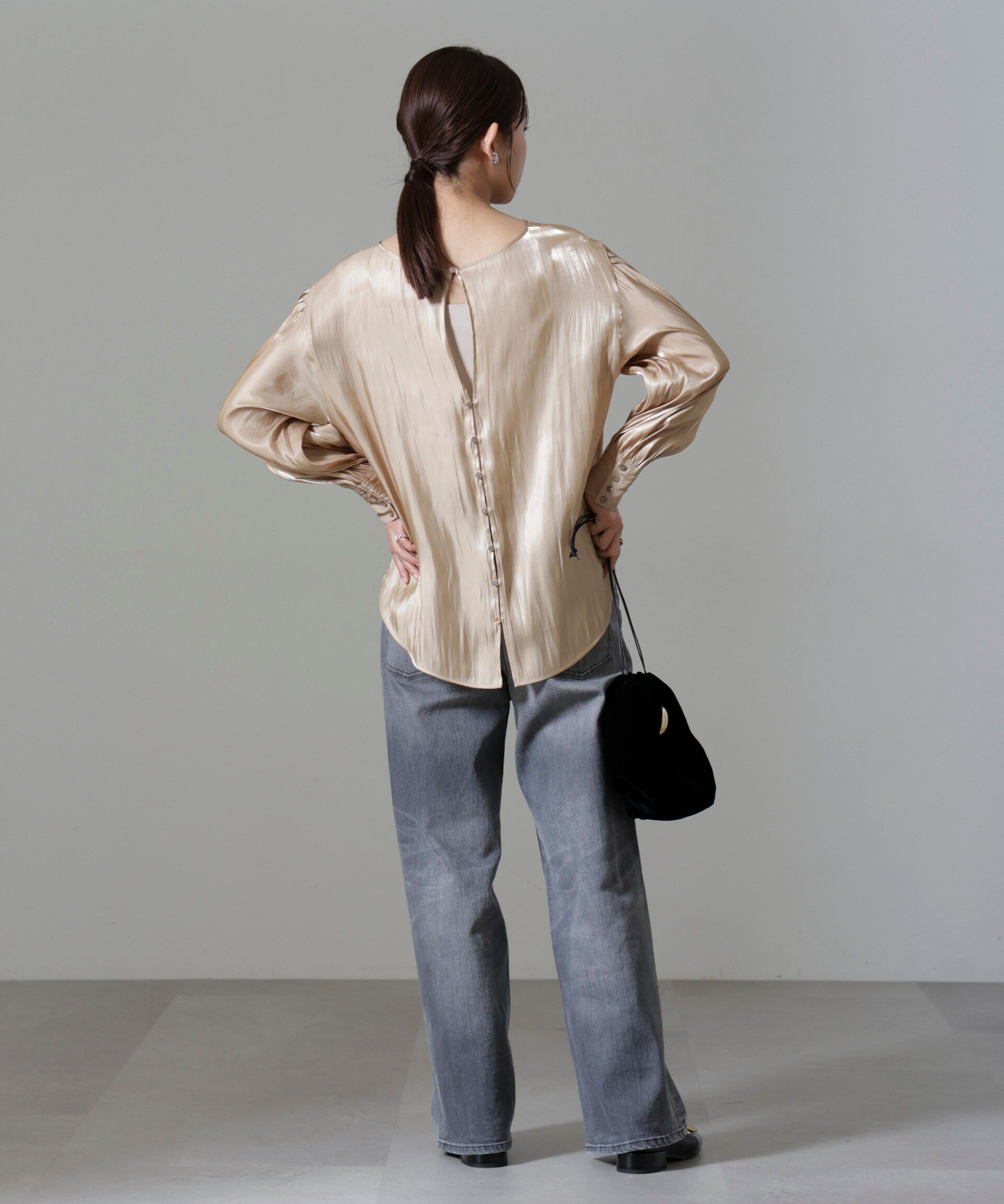 nano･universe「ブライトシアーギャザーブラウス」|シャツ・ブラウス|