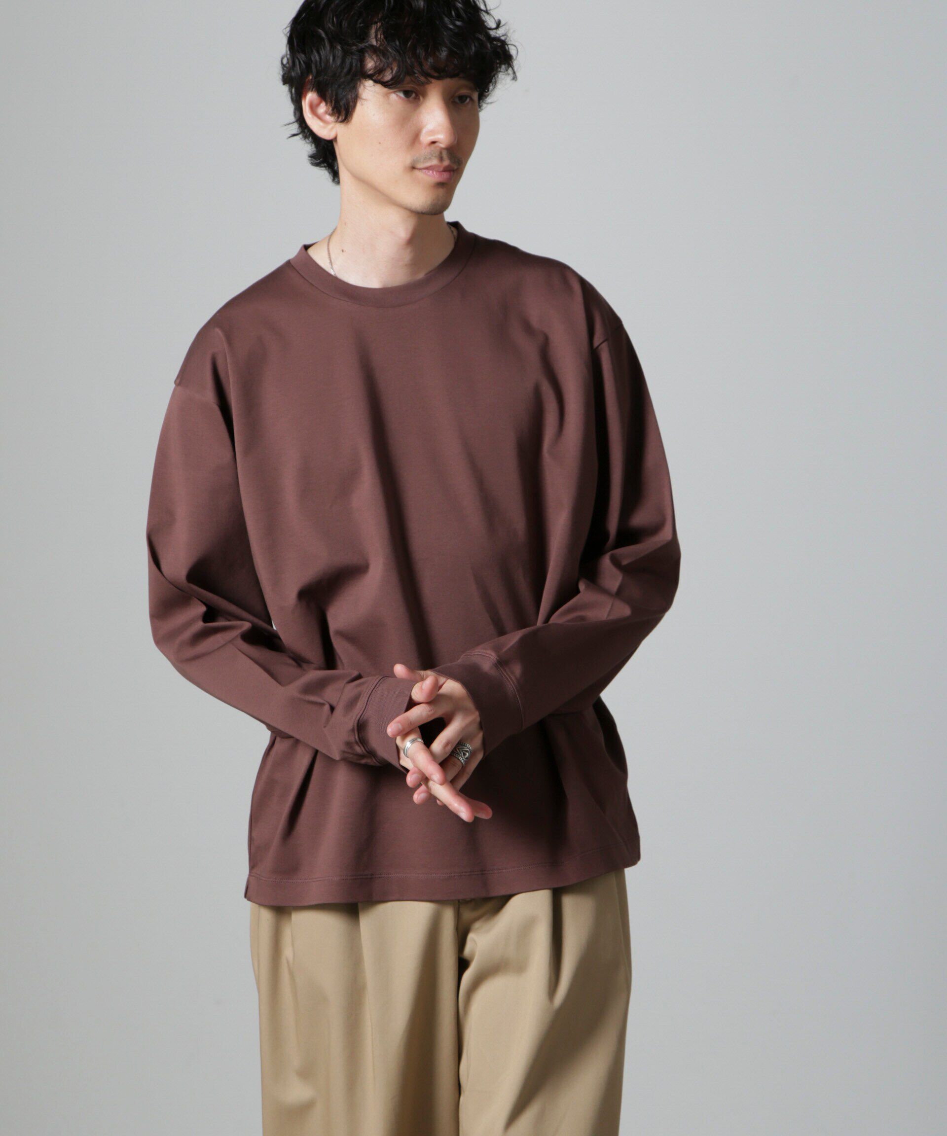 nano･universe「アンチスメル BIG クルーネックTシャツ 長袖」|Tシャツ・カットソー|