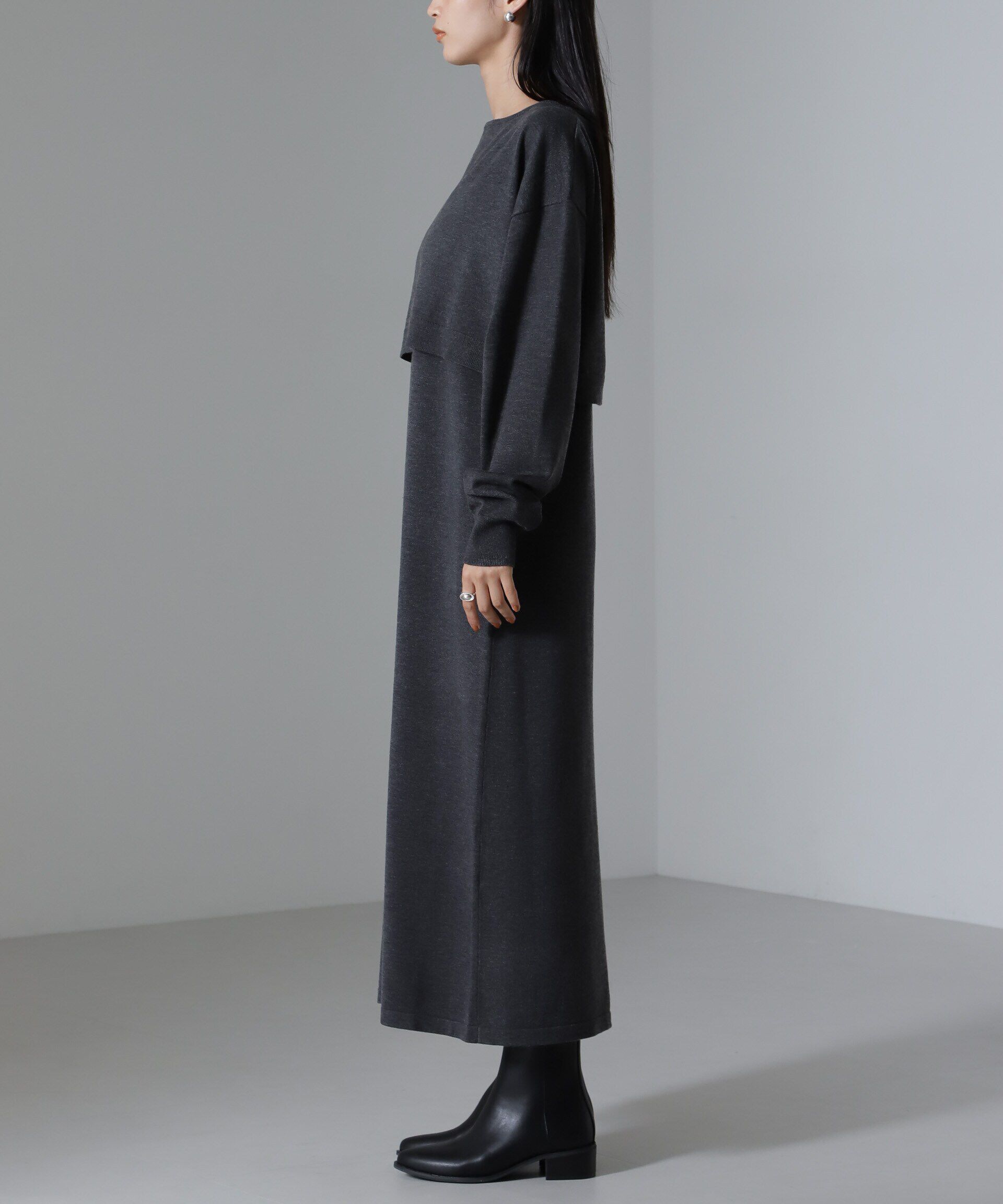 nano･universe「クロップドニットセットワンピース 24AW」|ワンピース|