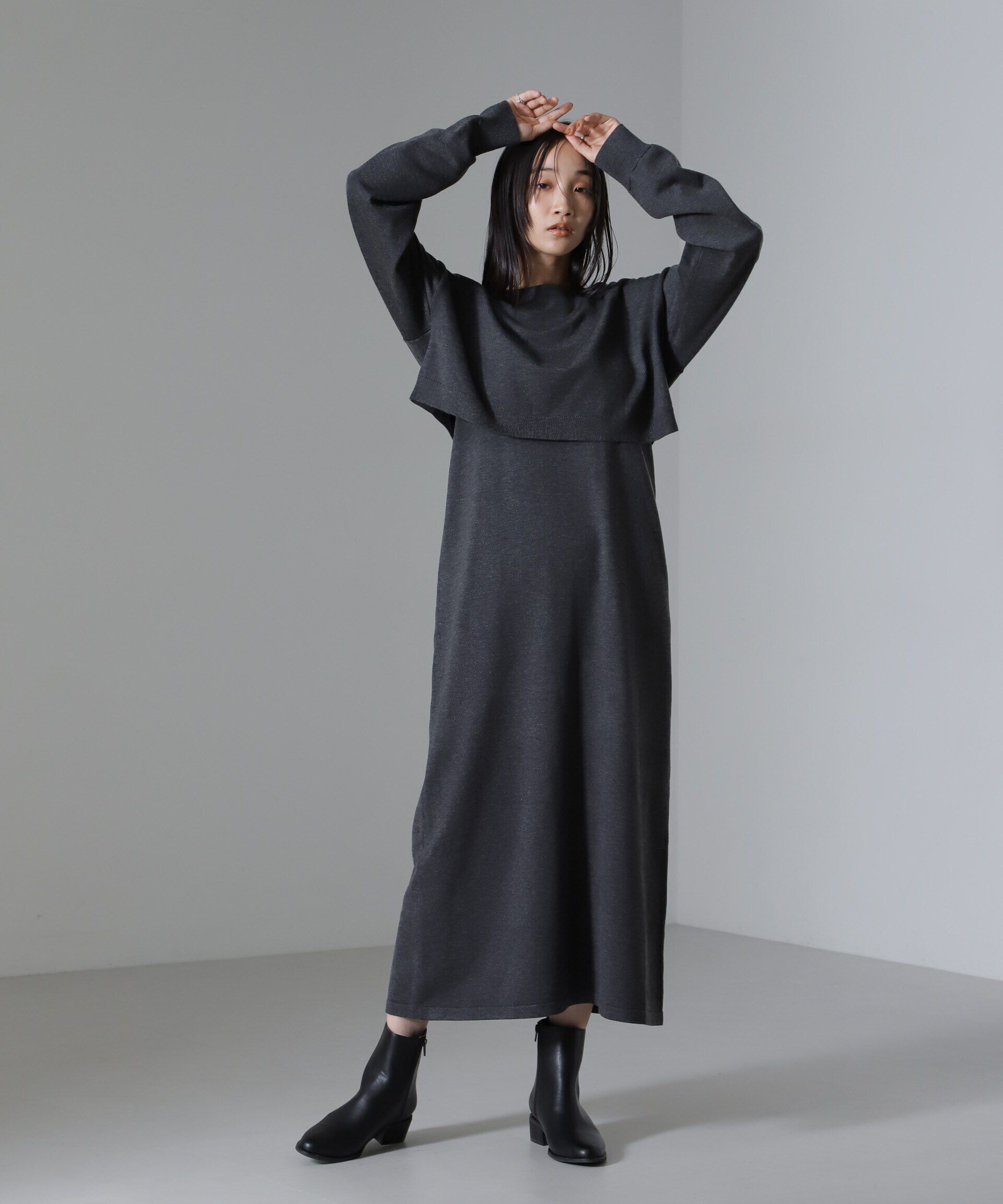 nano･universe「クロップドニットセットワンピース 24AW」|ワンピース|