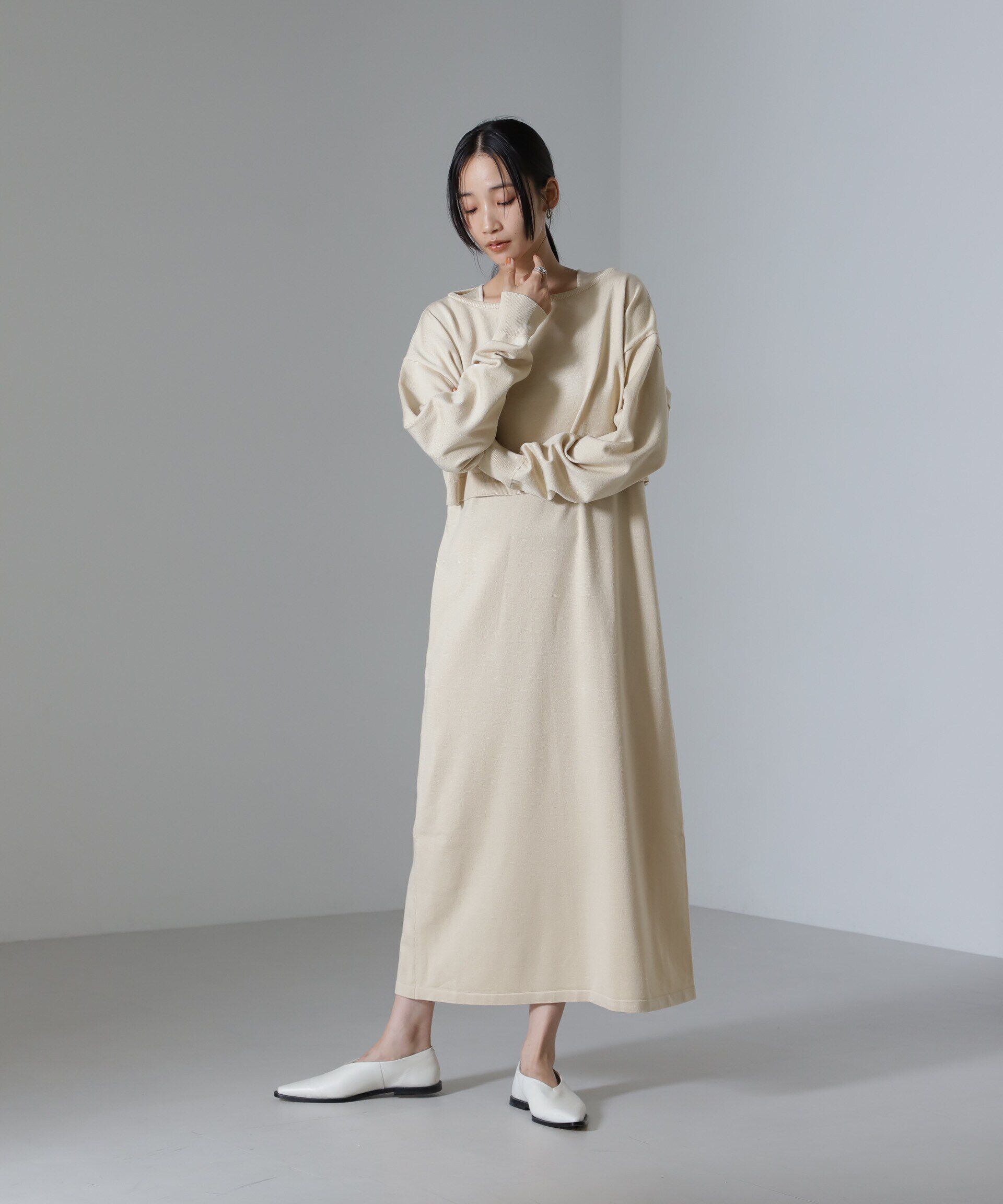 nano･universe「クロップドニットセットワンピース 24AW」|ワンピース|