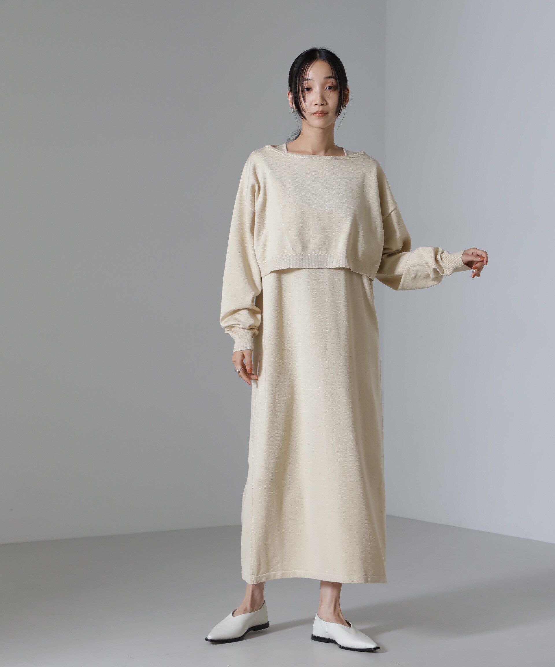 nano･universe「クロップドニットセットワンピース 24AW」|ワンピース|