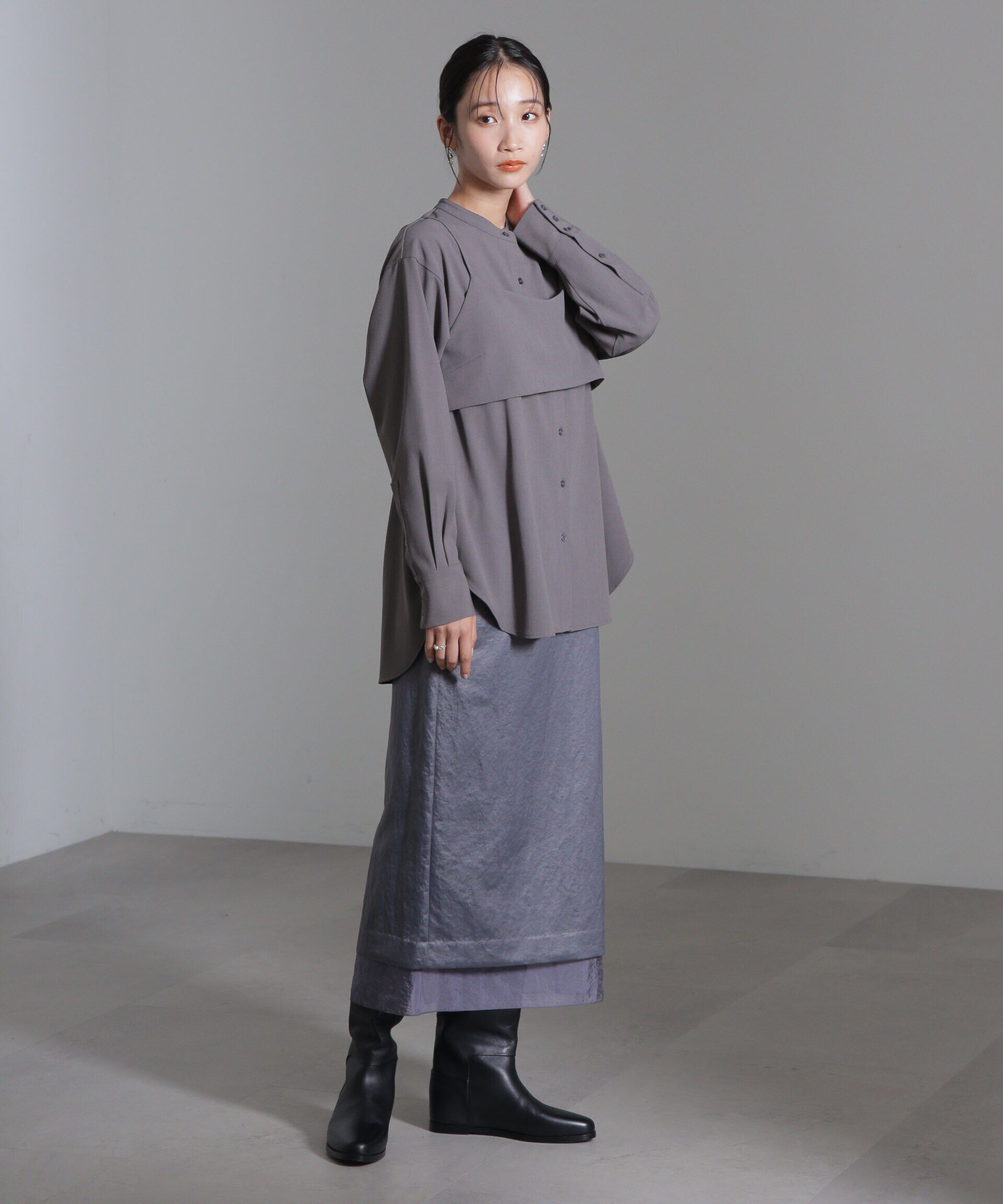 nano･universe「ショートキャミ付シャツ」|シャツ・ブラウス|