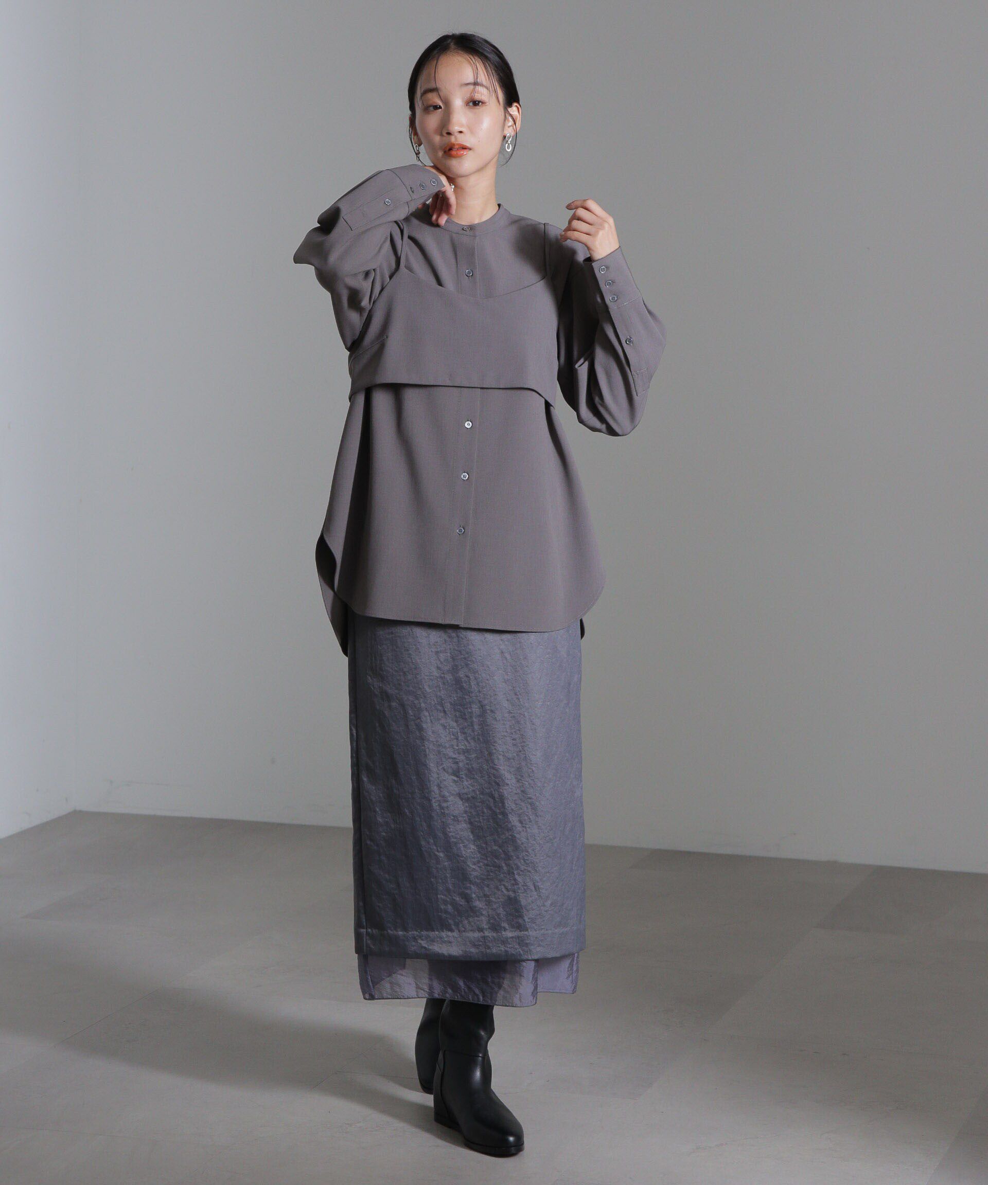 nano･universe「ショートキャミ付シャツ」|シャツ・ブラウス|