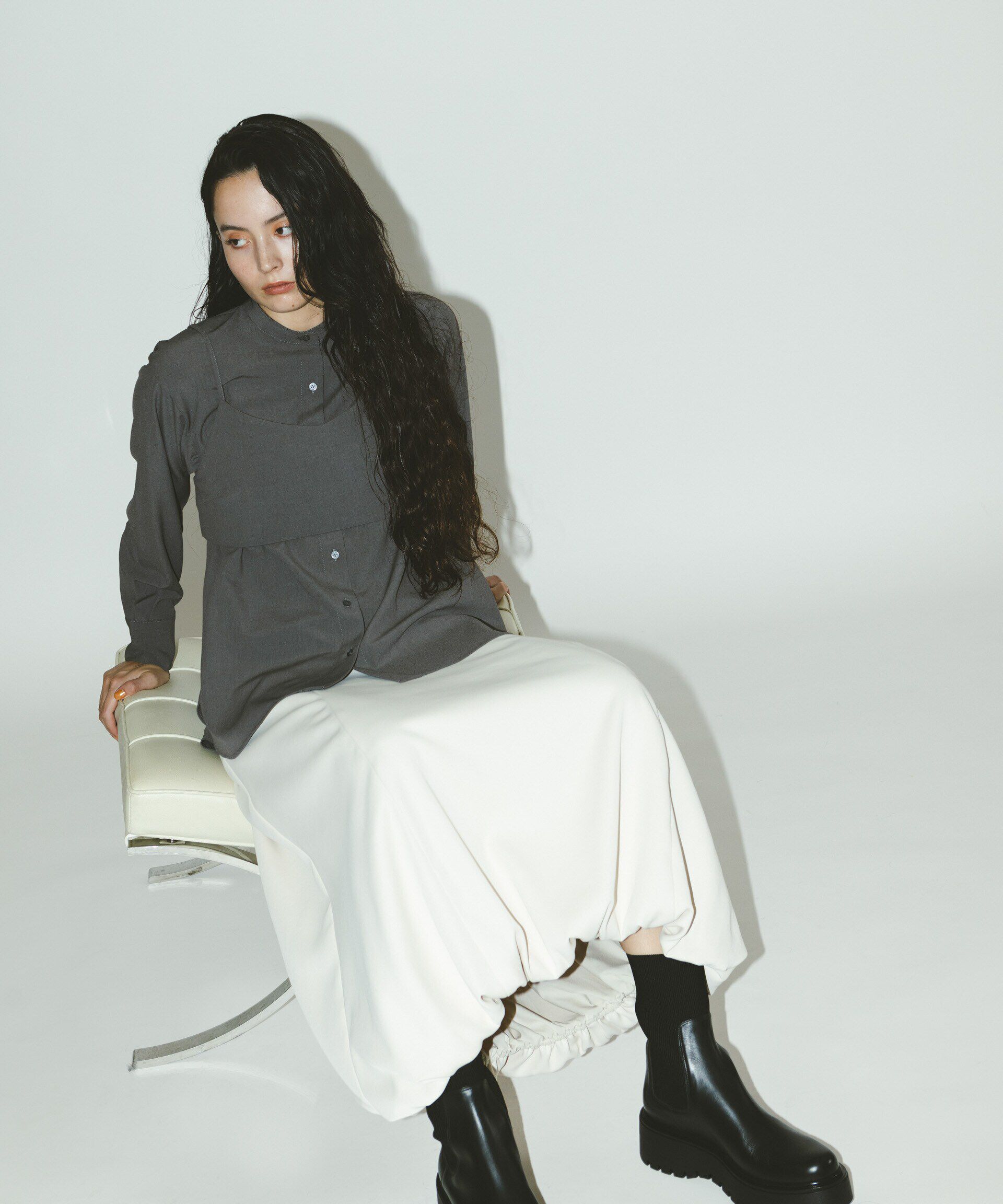 nano･universe「ショートキャミ付シャツ」|シャツ・ブラウス|