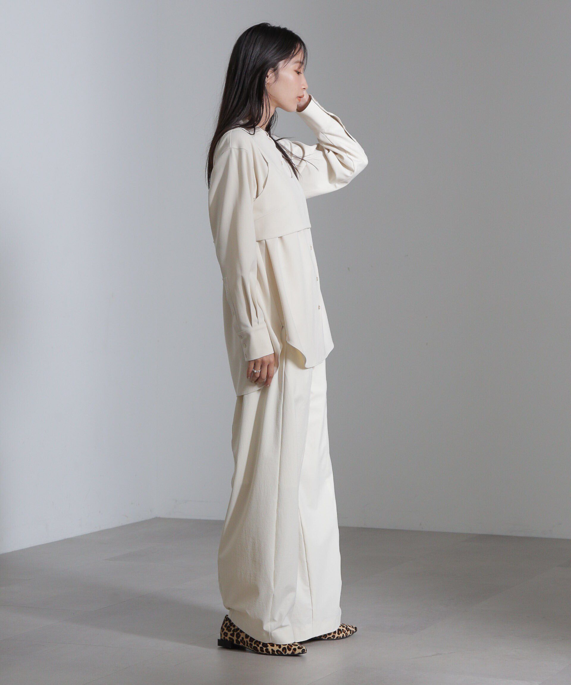 nano･universe「ショートキャミ付シャツ」|シャツ・ブラウス|