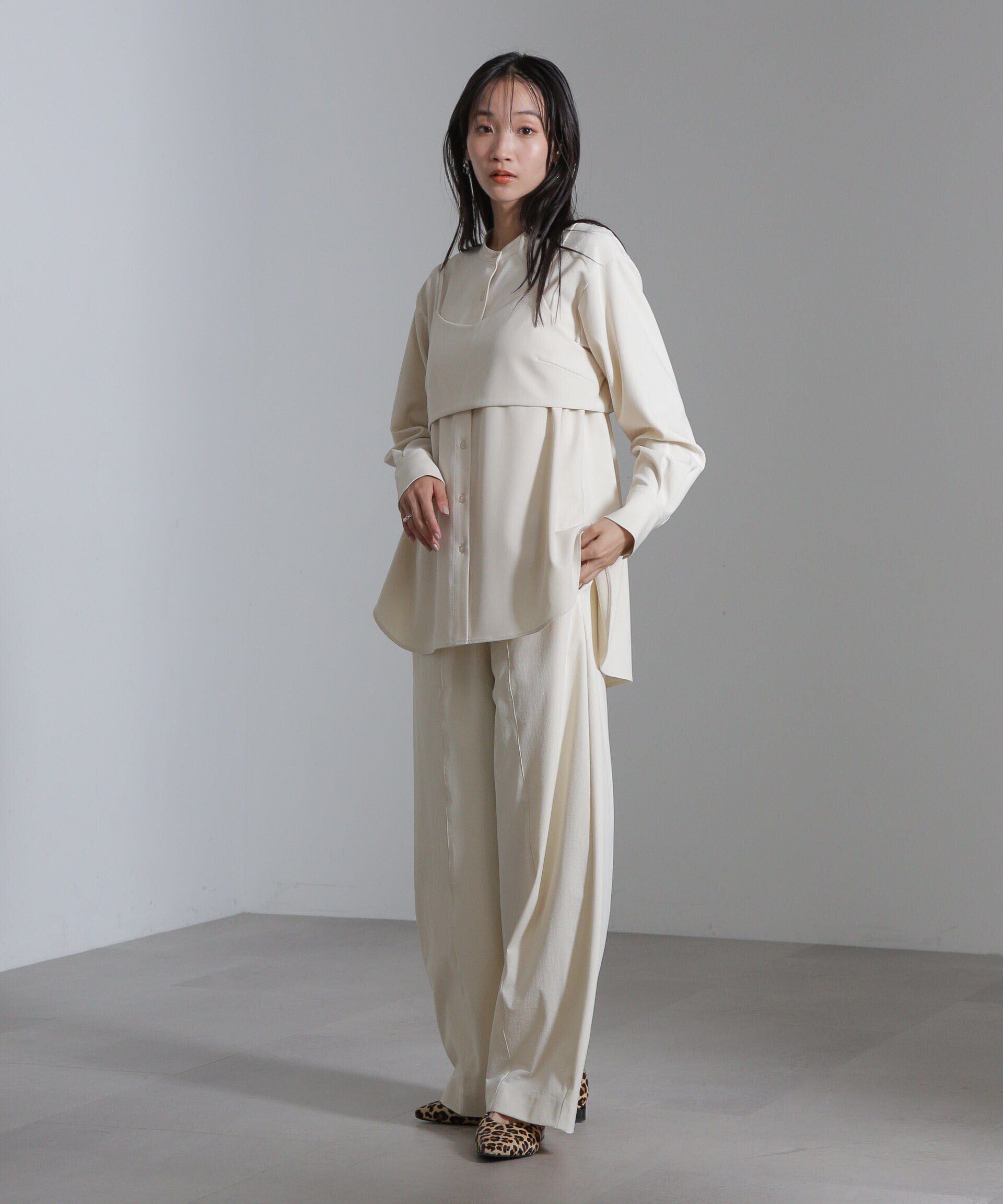 nano･universe「ショートキャミ付シャツ」|シャツ・ブラウス|