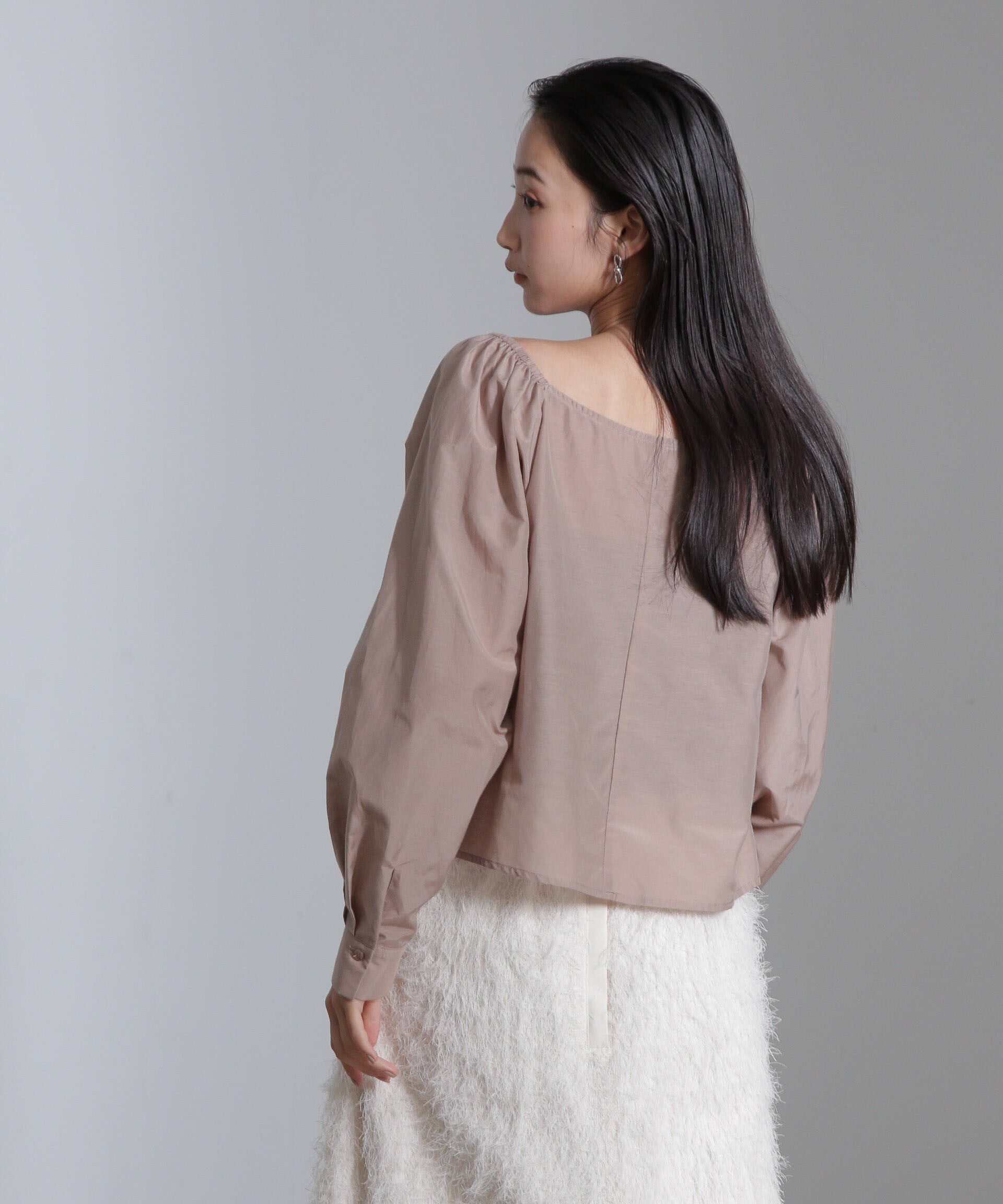 nano･universe「シルク混フロントフリルブラウス」|シャツ・ブラウス|