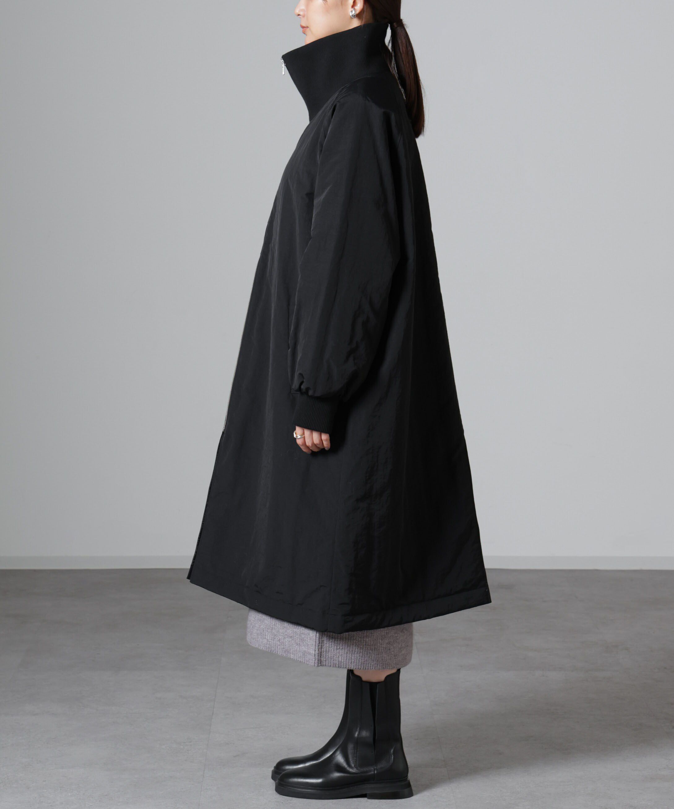 nano･universe「撥水加工・機能中綿 ジップアップリブロングコート」|その他|