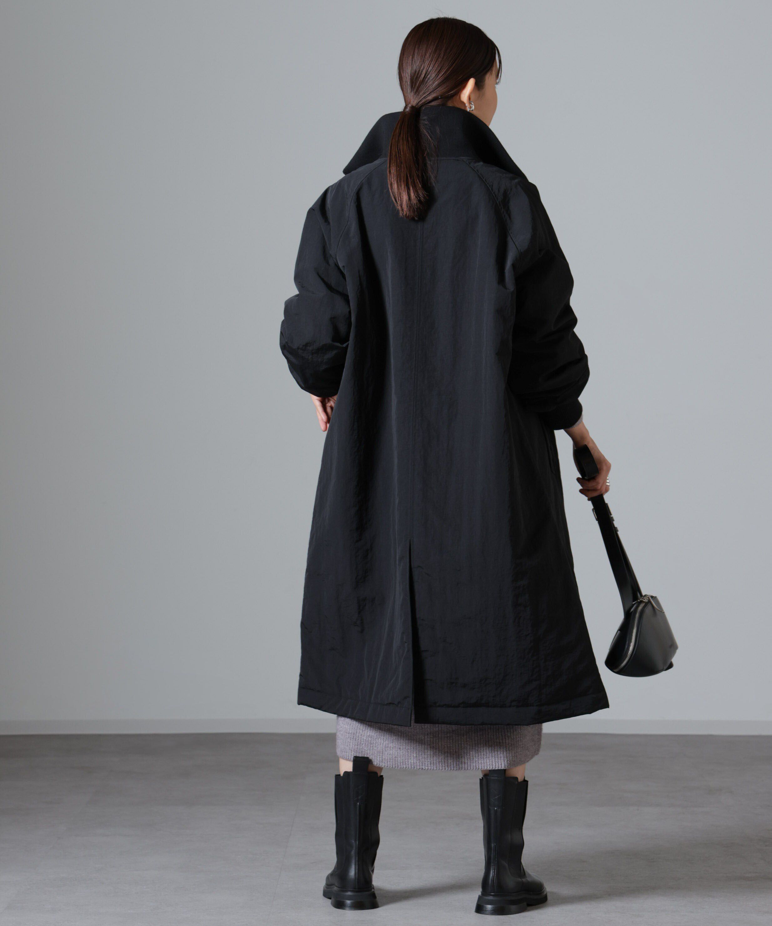 nano･universe「撥水加工・機能中綿 ジップアップリブロングコート」|その他|