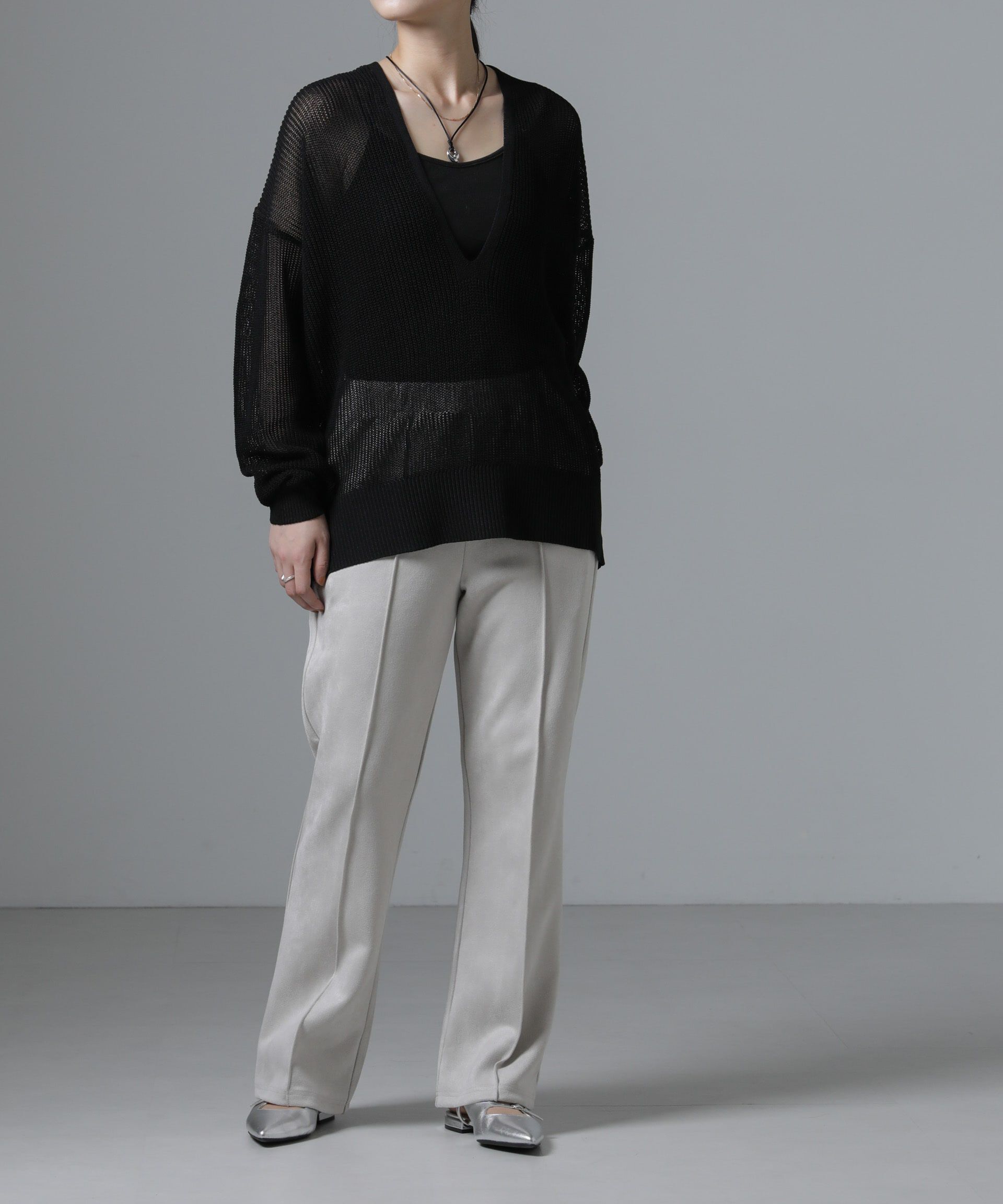 nano･universe「カットスエードパンツ(セットアップ可)」|チノ|