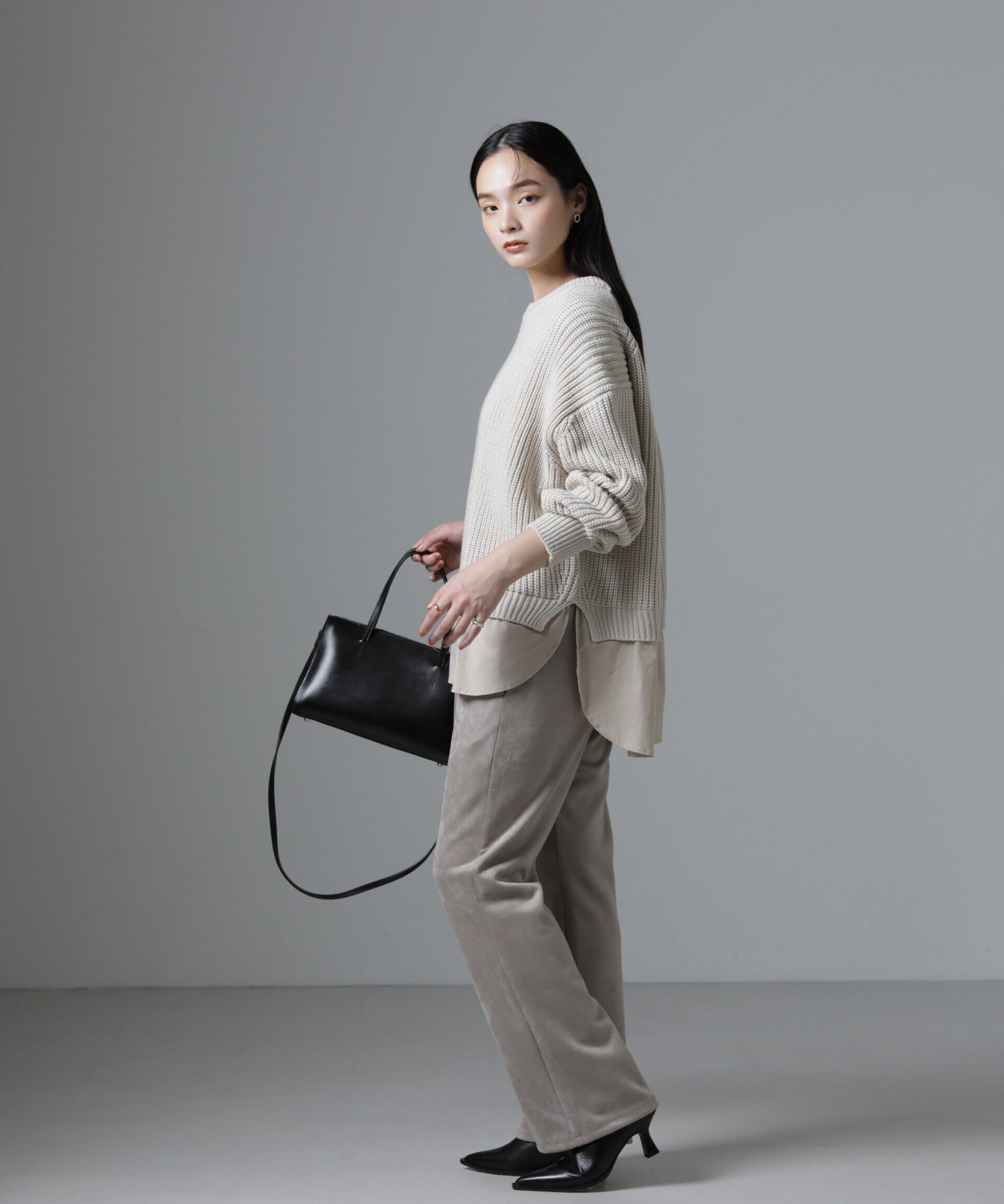 nano･universe「カットスエードパンツ(セットアップ可)」|チノ|