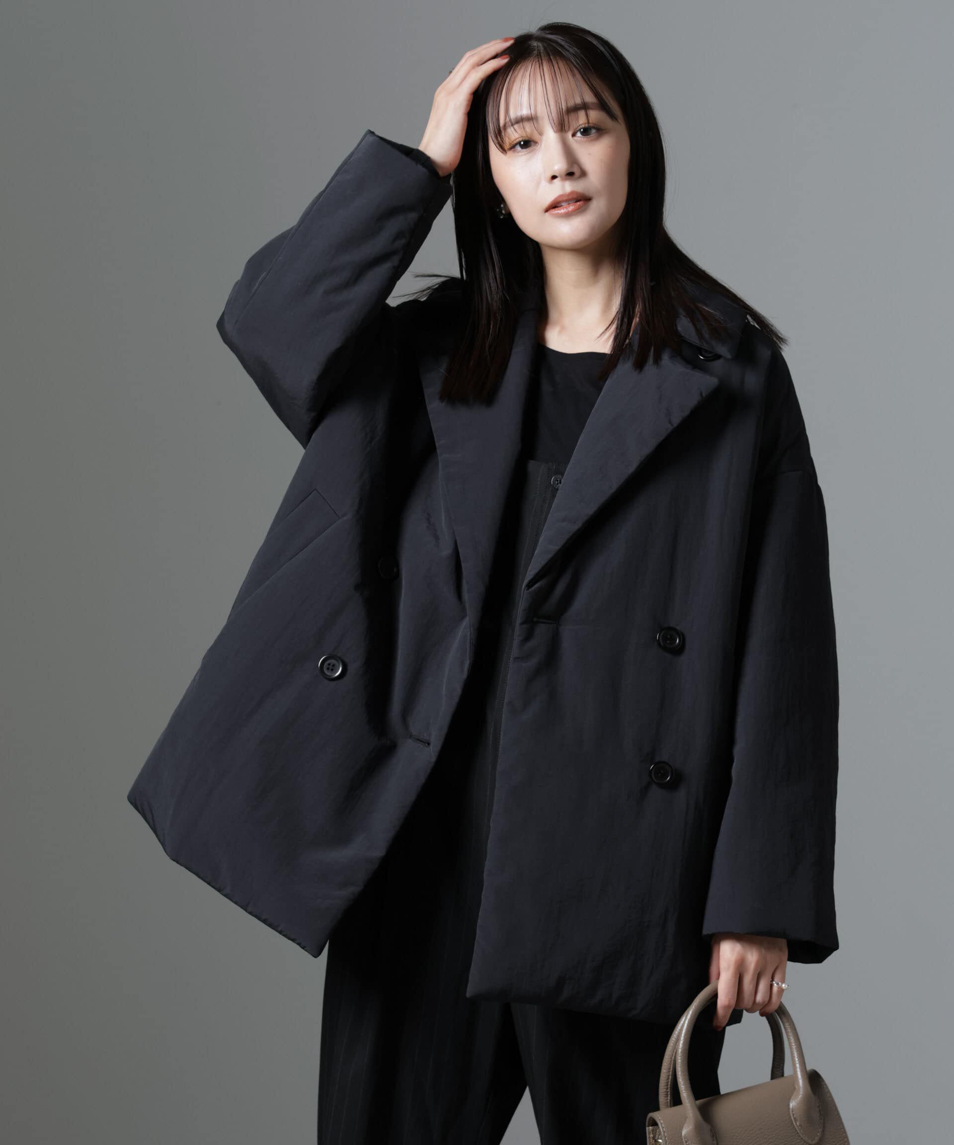 nano･universe「ETHERMALOFT(R)中綿ミドル丈タブルコート」|ブルゾン・スタジャン|