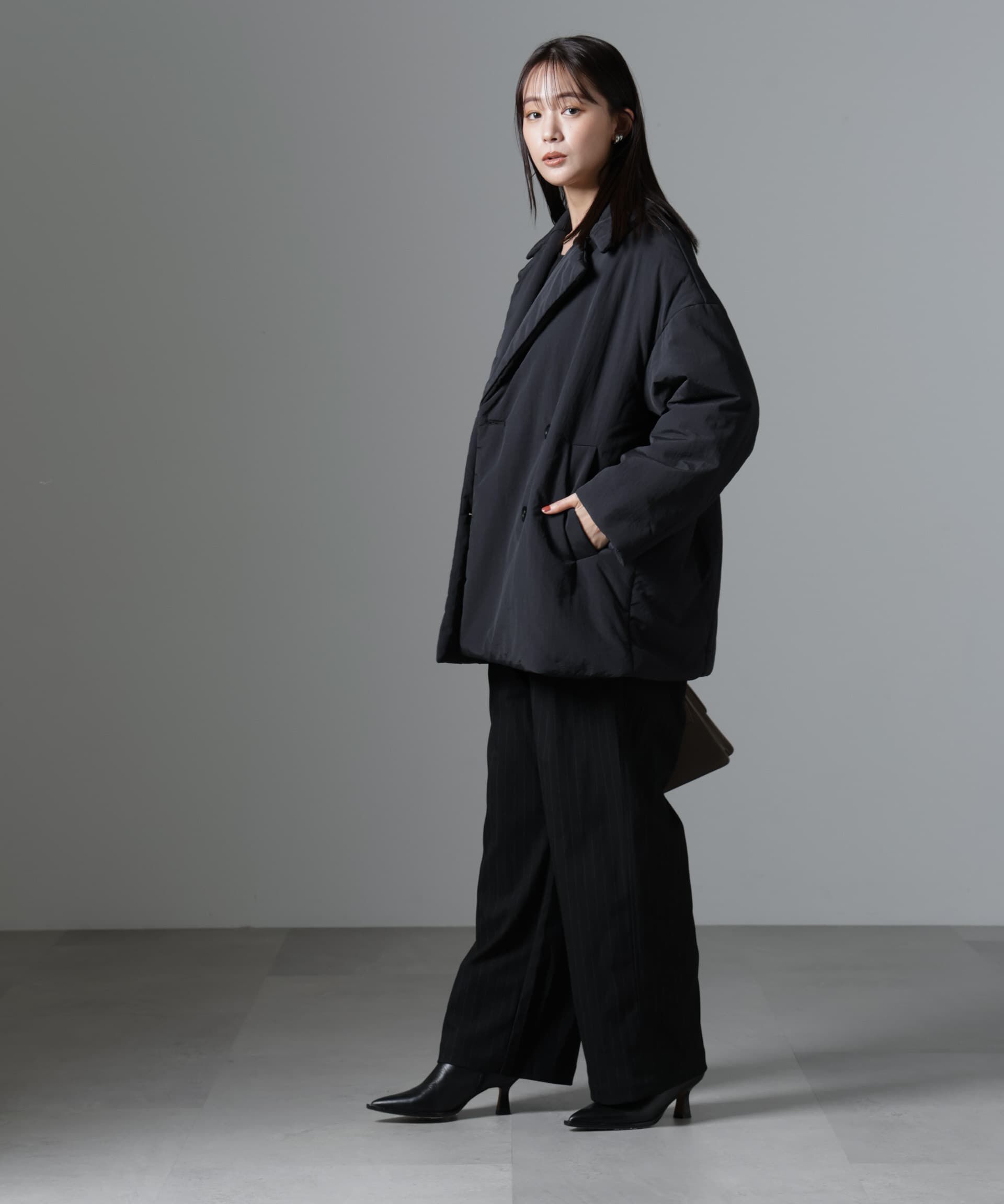 nano･universe「ETHERMALOFT(R)中綿ミドル丈タブルコート」|ブルゾン・スタジャン|