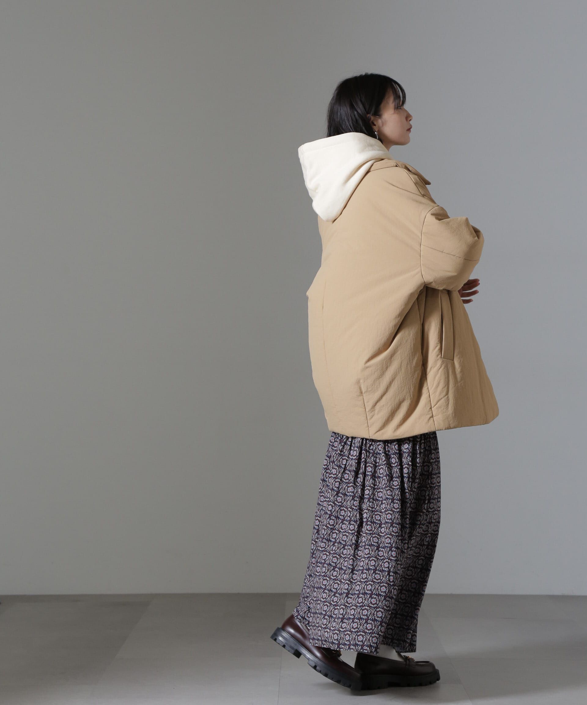 nano･universe「ETHERMALOFT(R)中綿ミドル丈タブルコート」|ブルゾン・スタジャン|