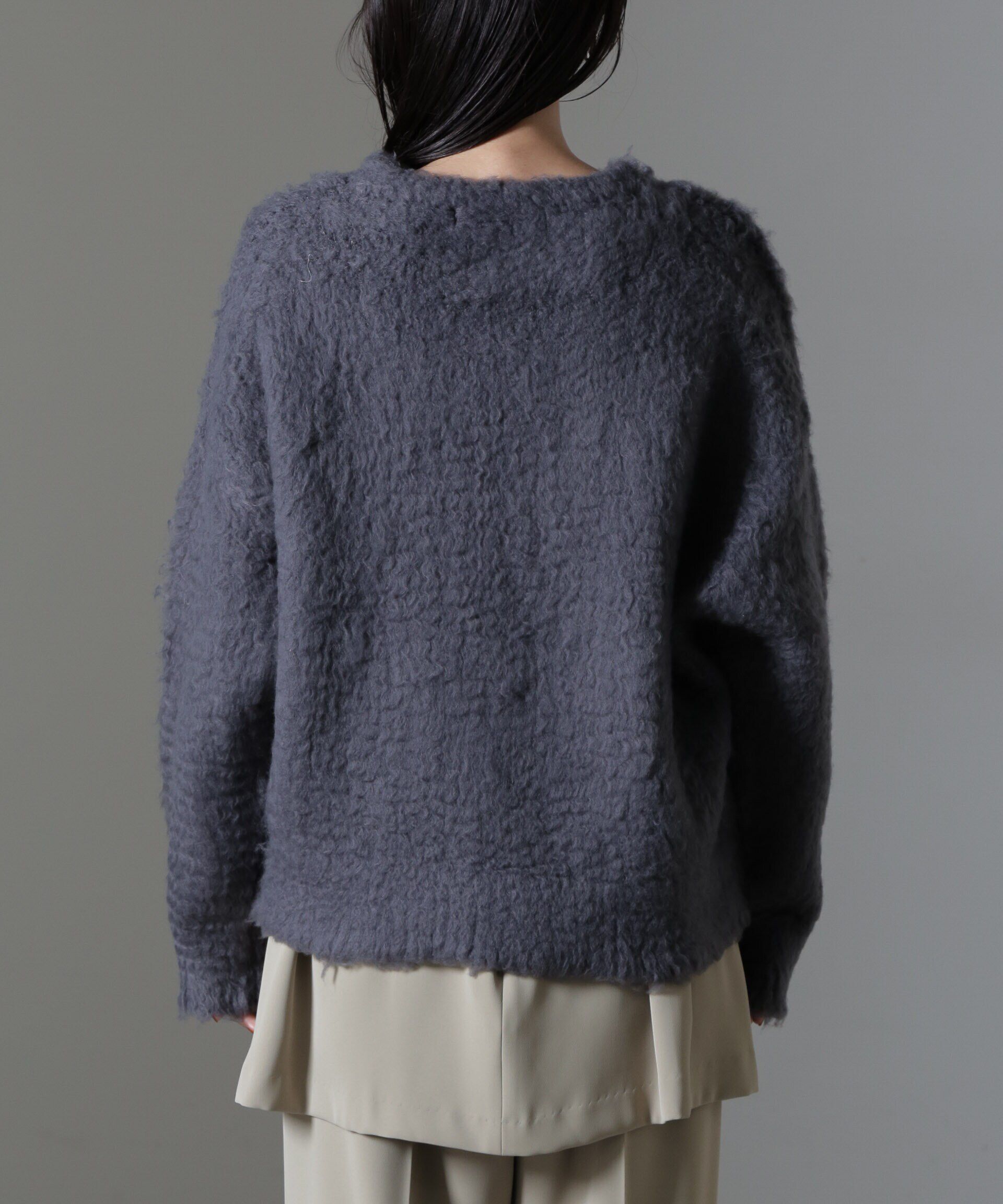 nano･universe「カール起毛クルーネックニット」|ニット・セーター|