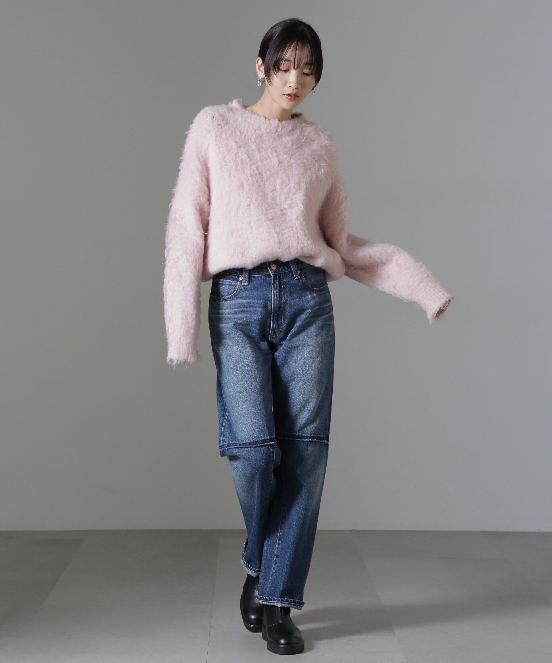 nano･universe「カール起毛クルーネックニット」|ニット・セーター|