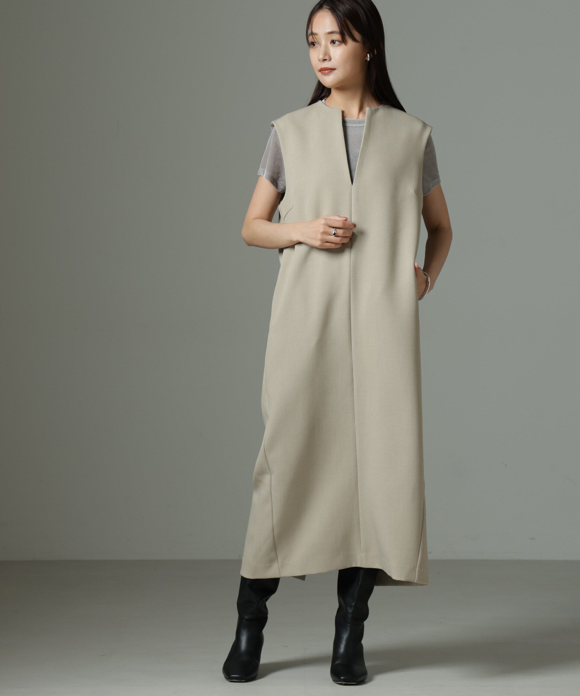 nano･universe「キーネックワンピース」|ワンピース|