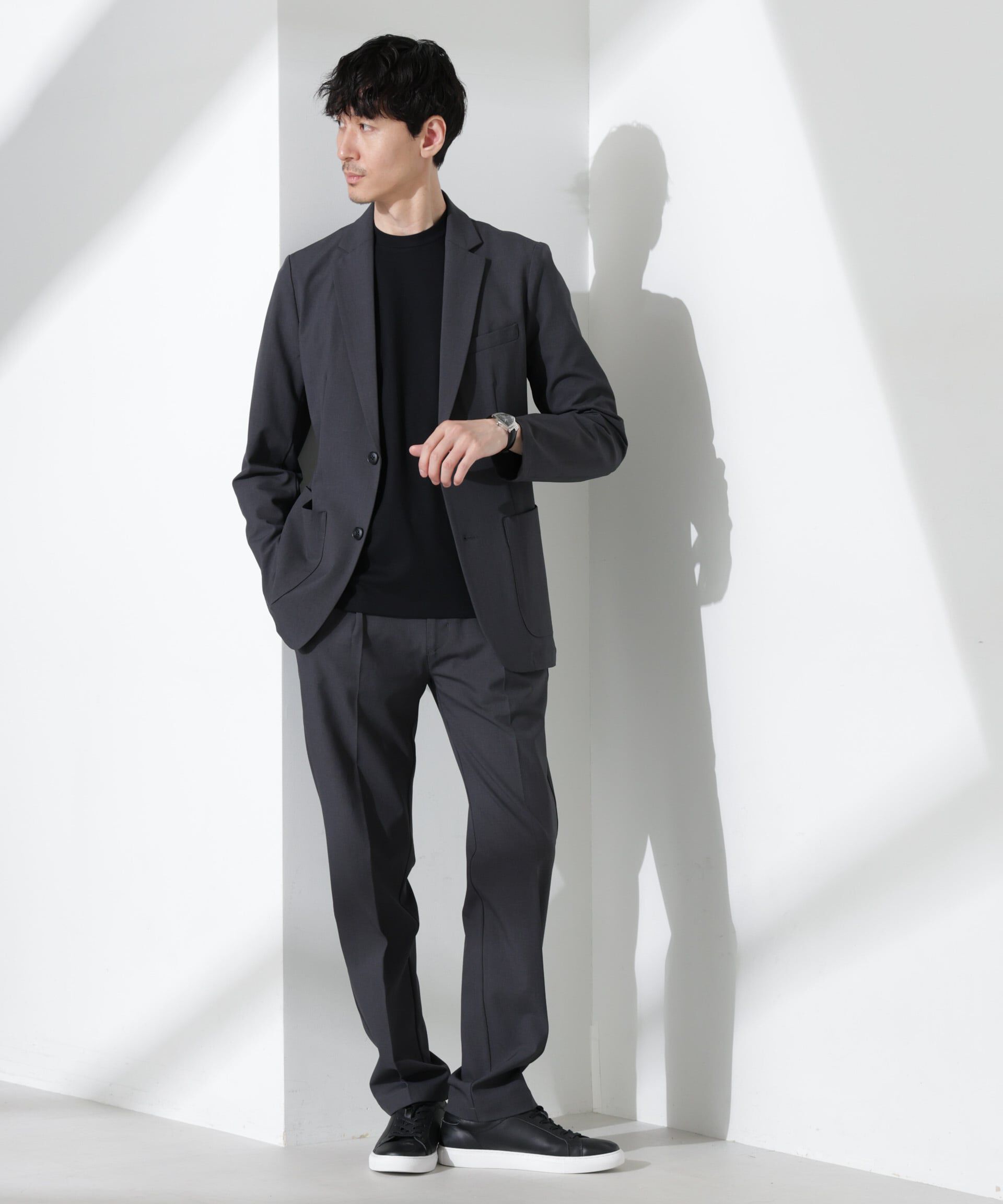 nano･universe「ドライストレッチ セットアップ」|スーツ|チャコール3