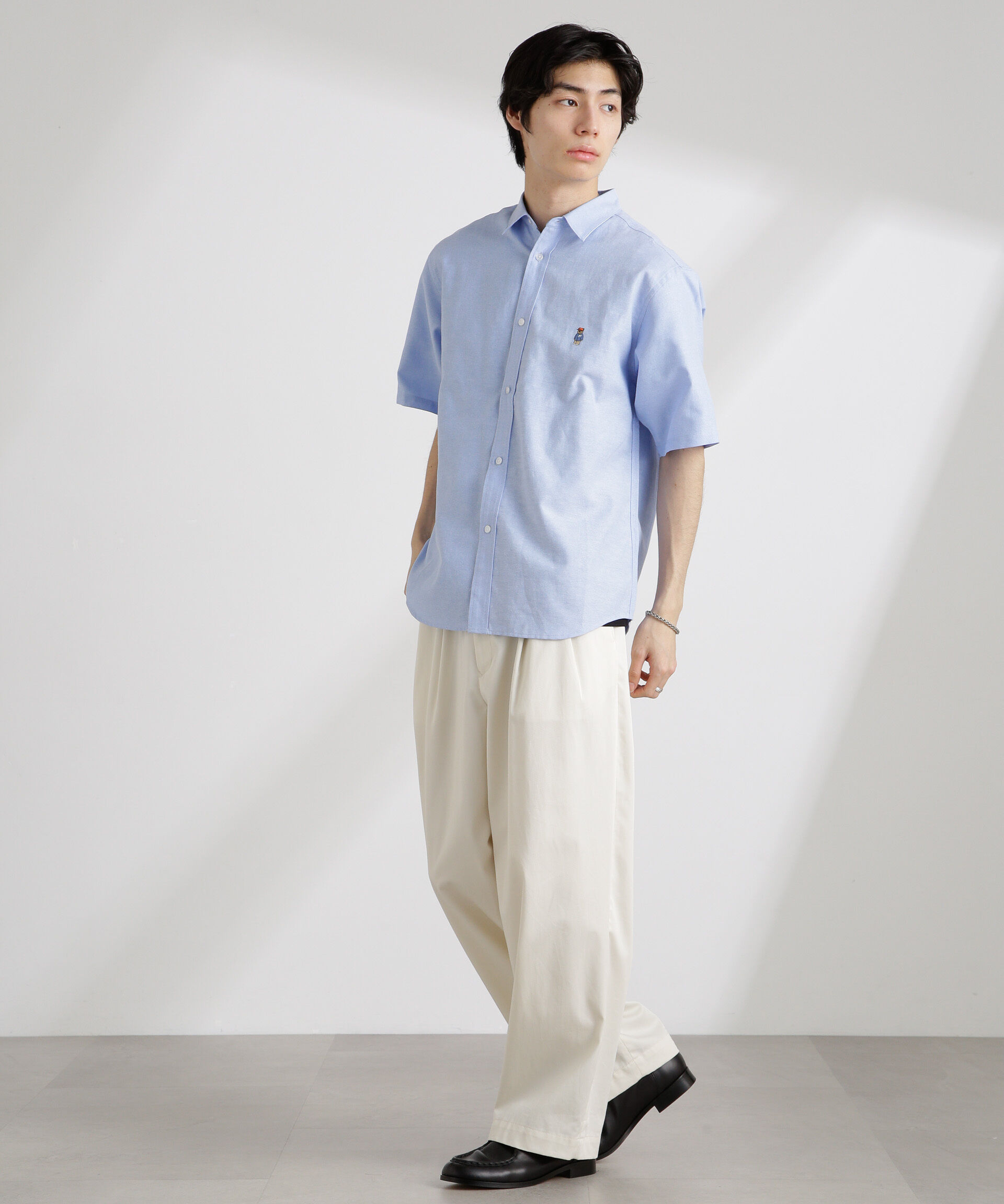 nano･universe「ナノベアワンポイントシャツ半袖」|シャツ・ブラウス|