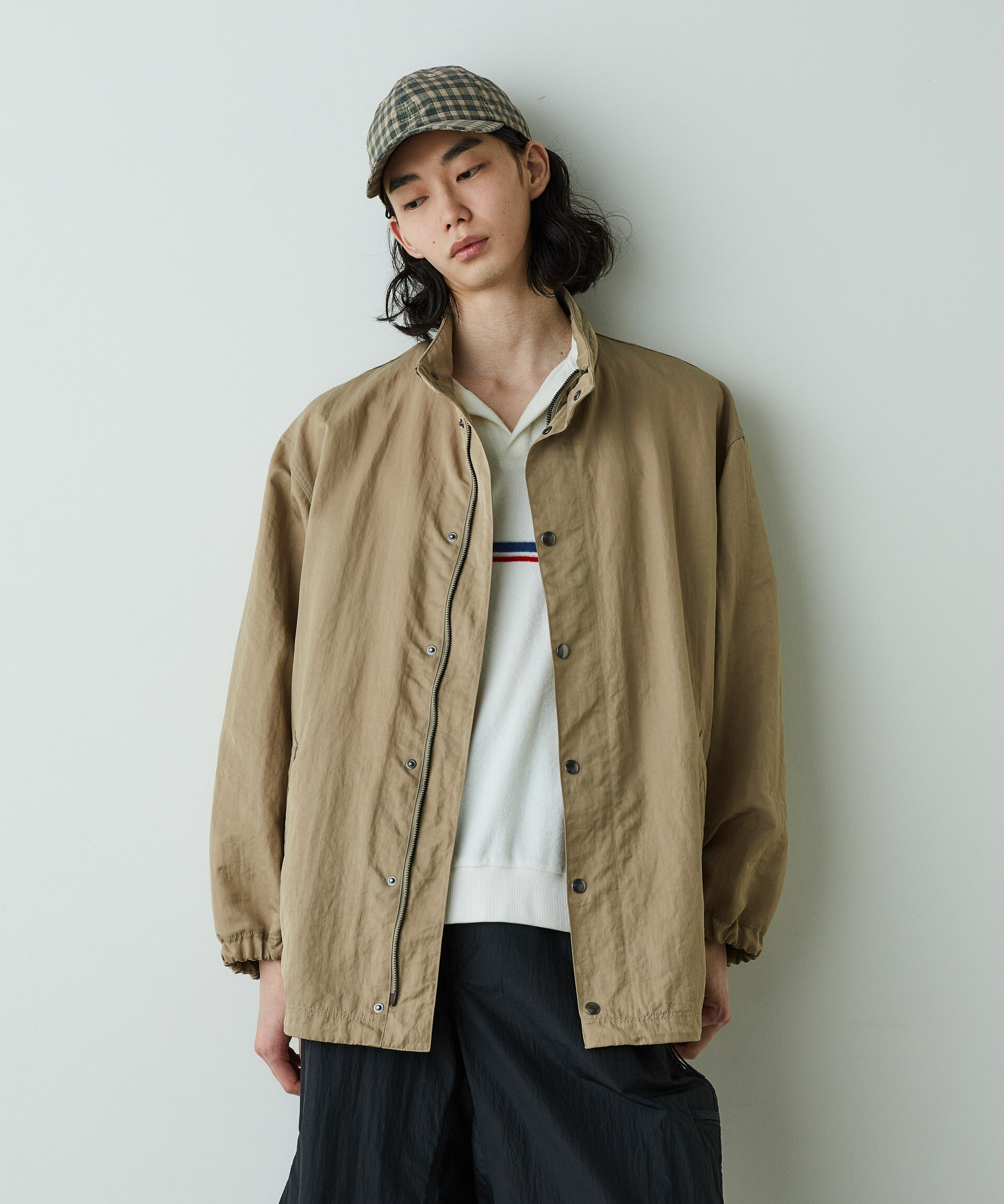 nano･universe「「HOTEL PALACE」オテルパラス レトロボーダーパイルスキッパーシャツ」|Tシャツ・カットソー|