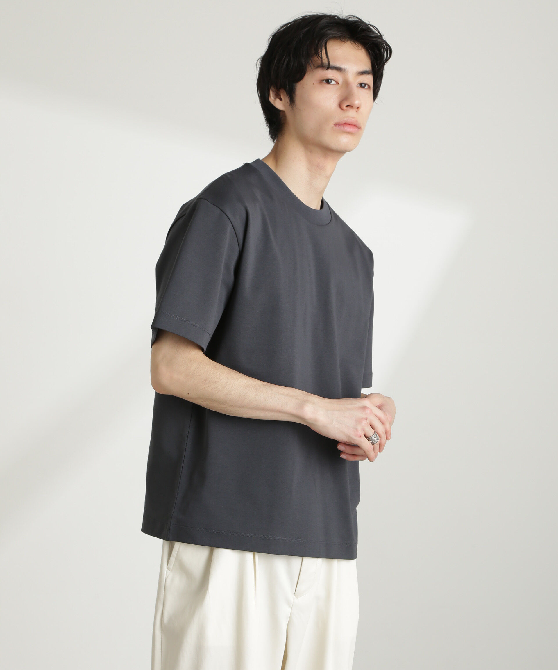 nano･universe「ダブルスムースクルーネックBIGTシャツ 半袖」|Tシャツ・カットソー|