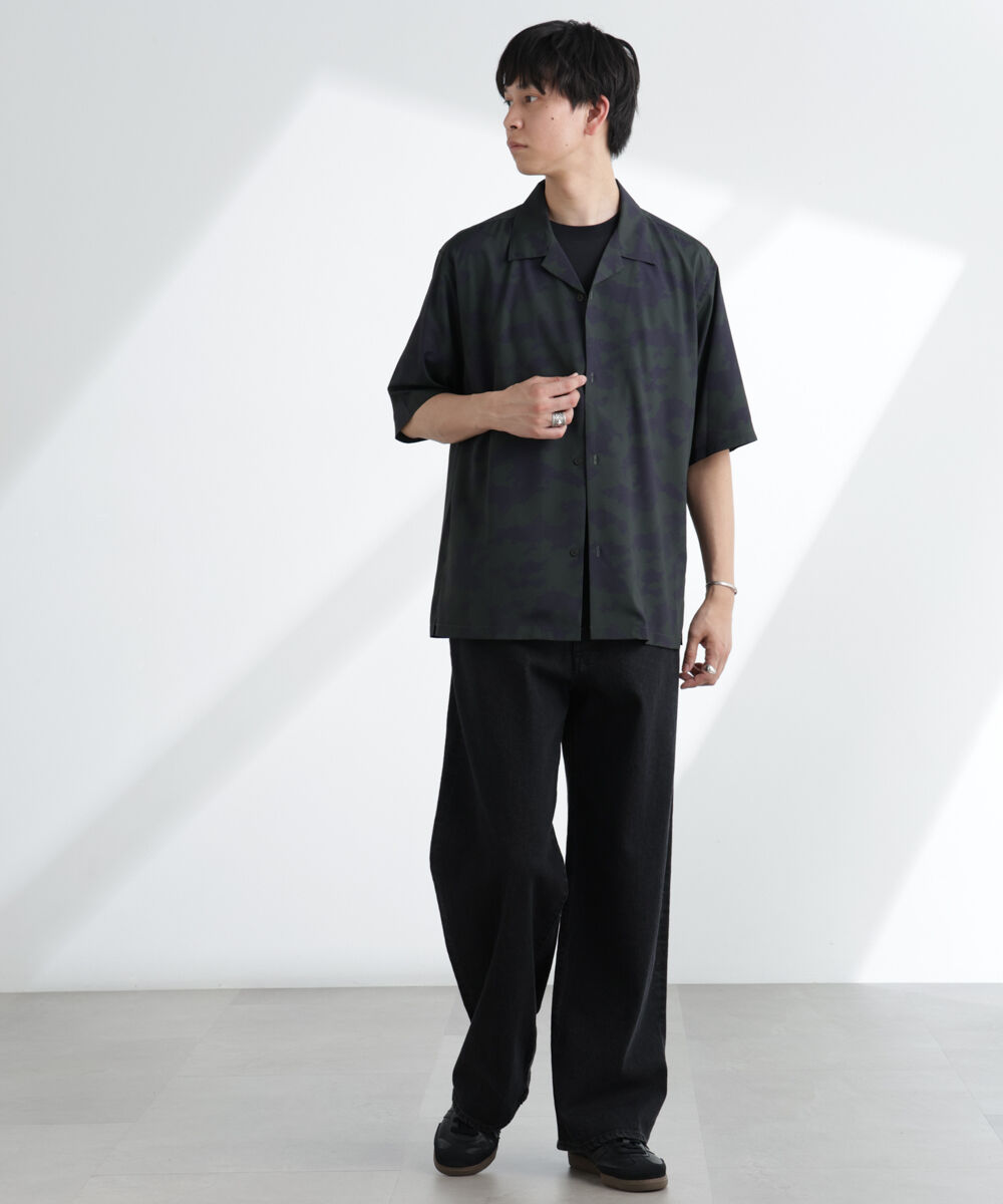 nano･universe「オリジナルパターン開襟シャツ 半袖」|シャツ・ブラウス|