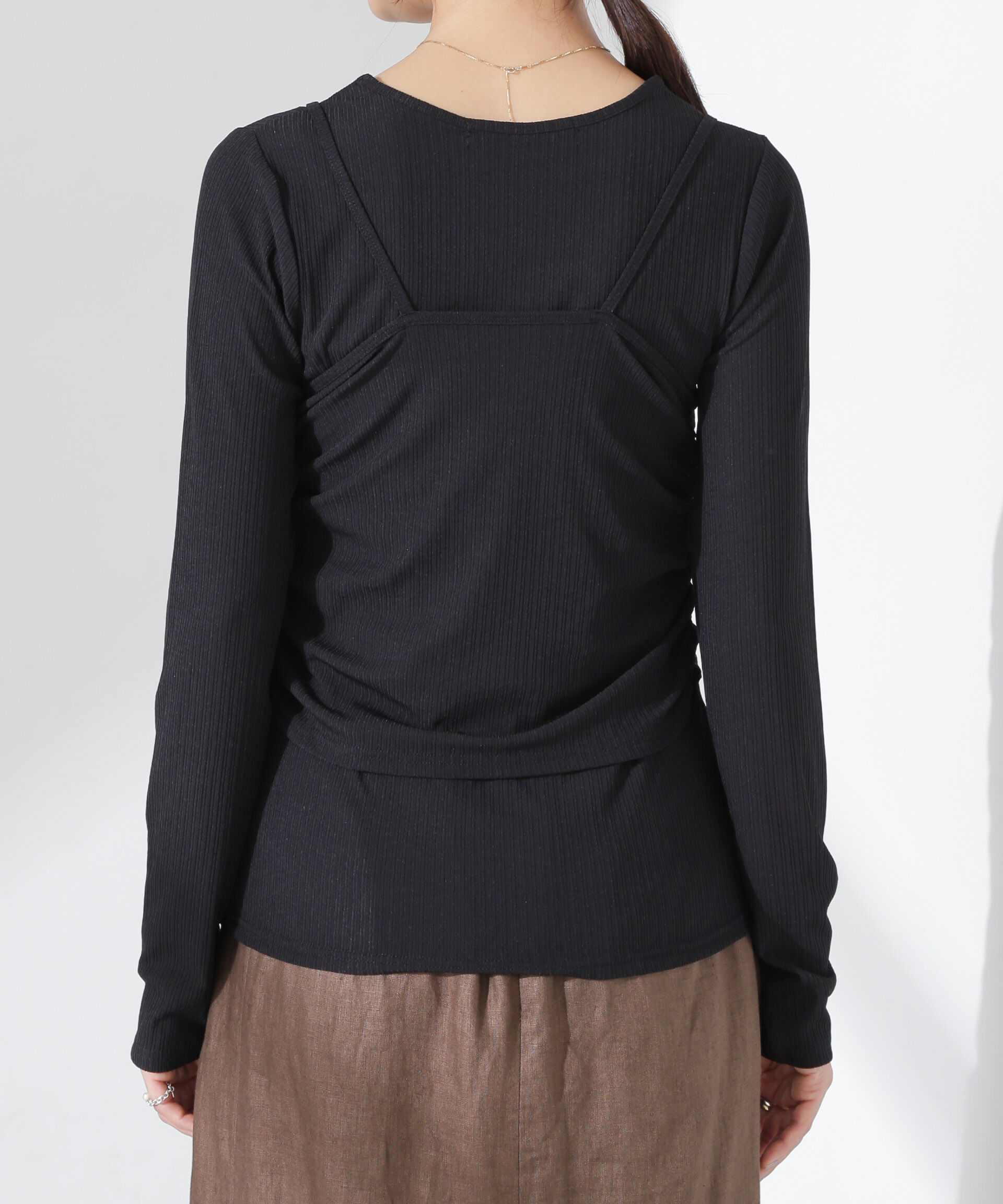 nano･universe「シャーリングビスチェセットカットトップス」|Tシャツ・カットソー|