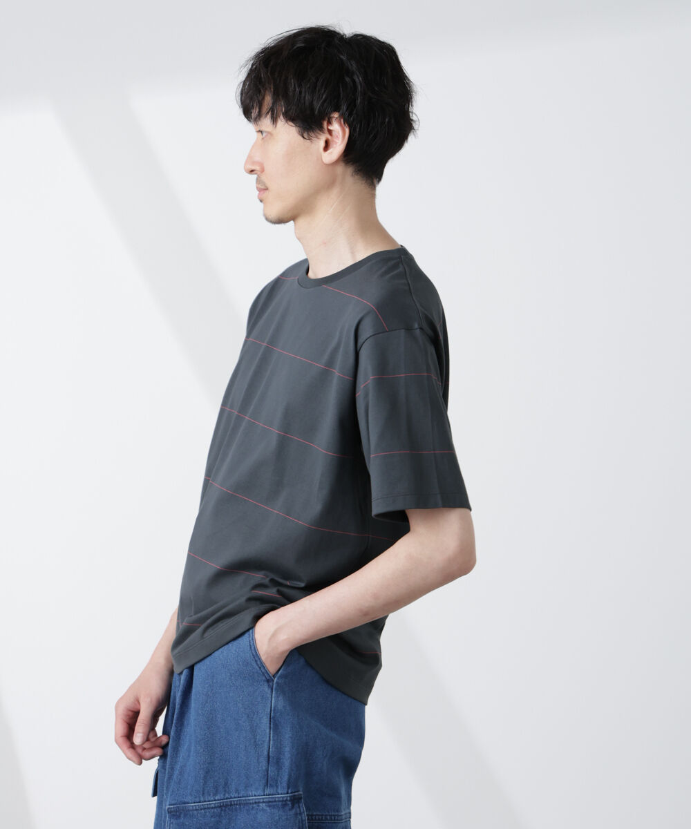 nano･universe「パネルボーダーTシャツ 半袖」|Tシャツ・カットソー|