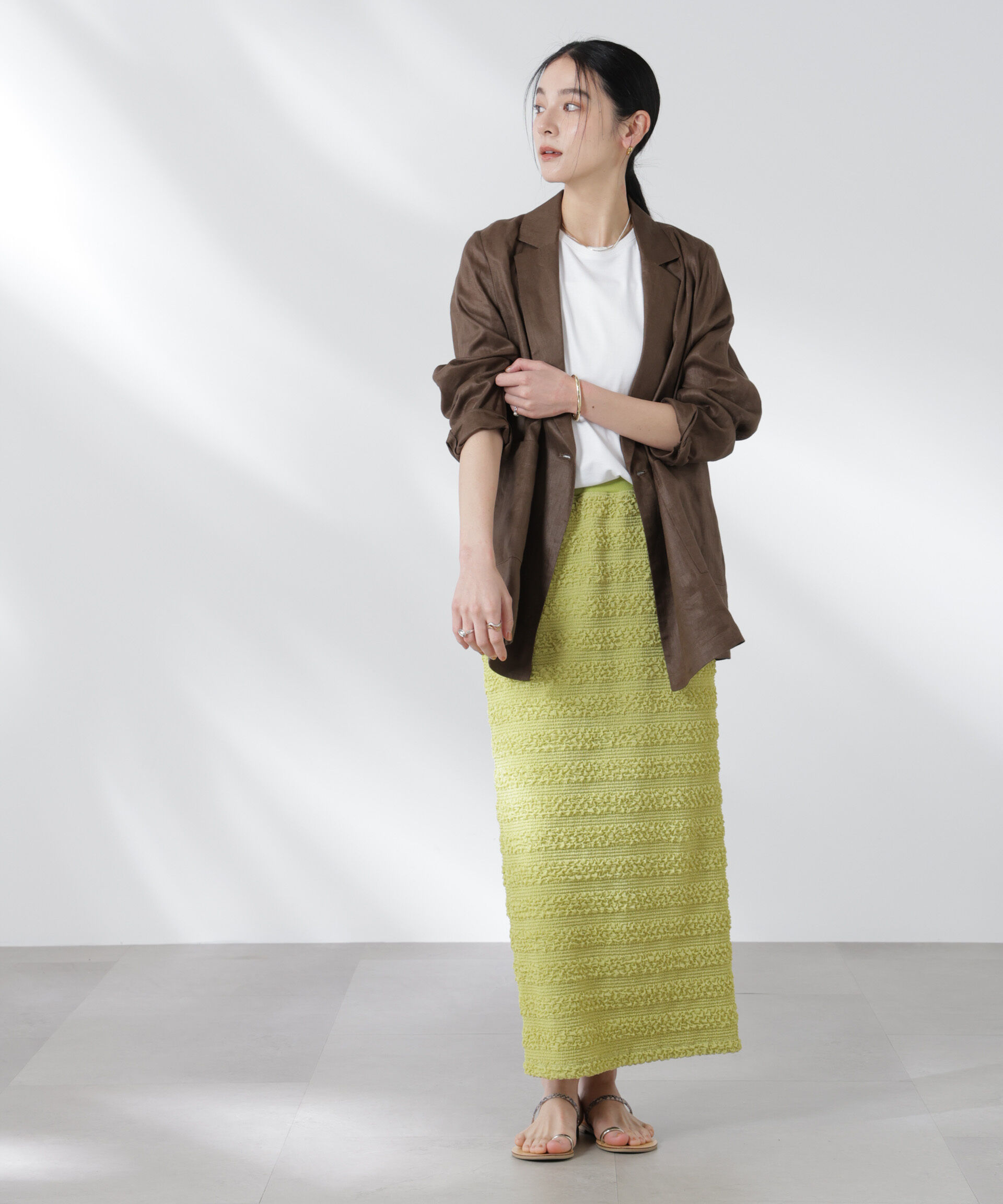 nano･universe「フクレボーダースカート」|スカート|