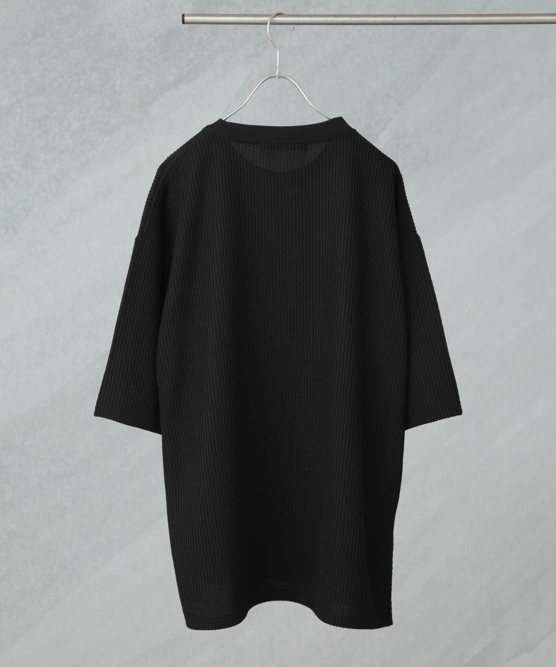 nano･universe「ジャガードニットソーTシャツ 半袖(セットアップ可)」|Tシャツ・カットソー|