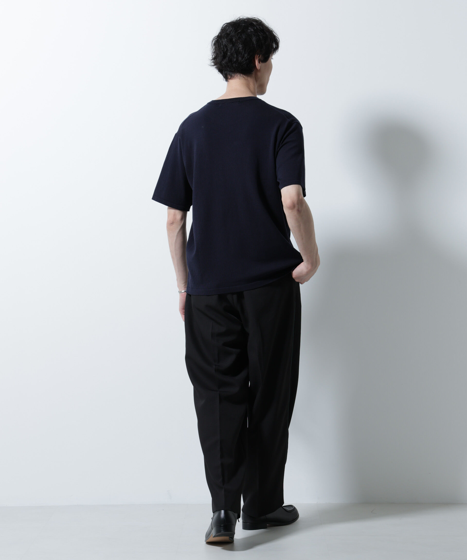 nano･universe「シルキータッチニットTシャツ 半袖」|ニット・セーター|