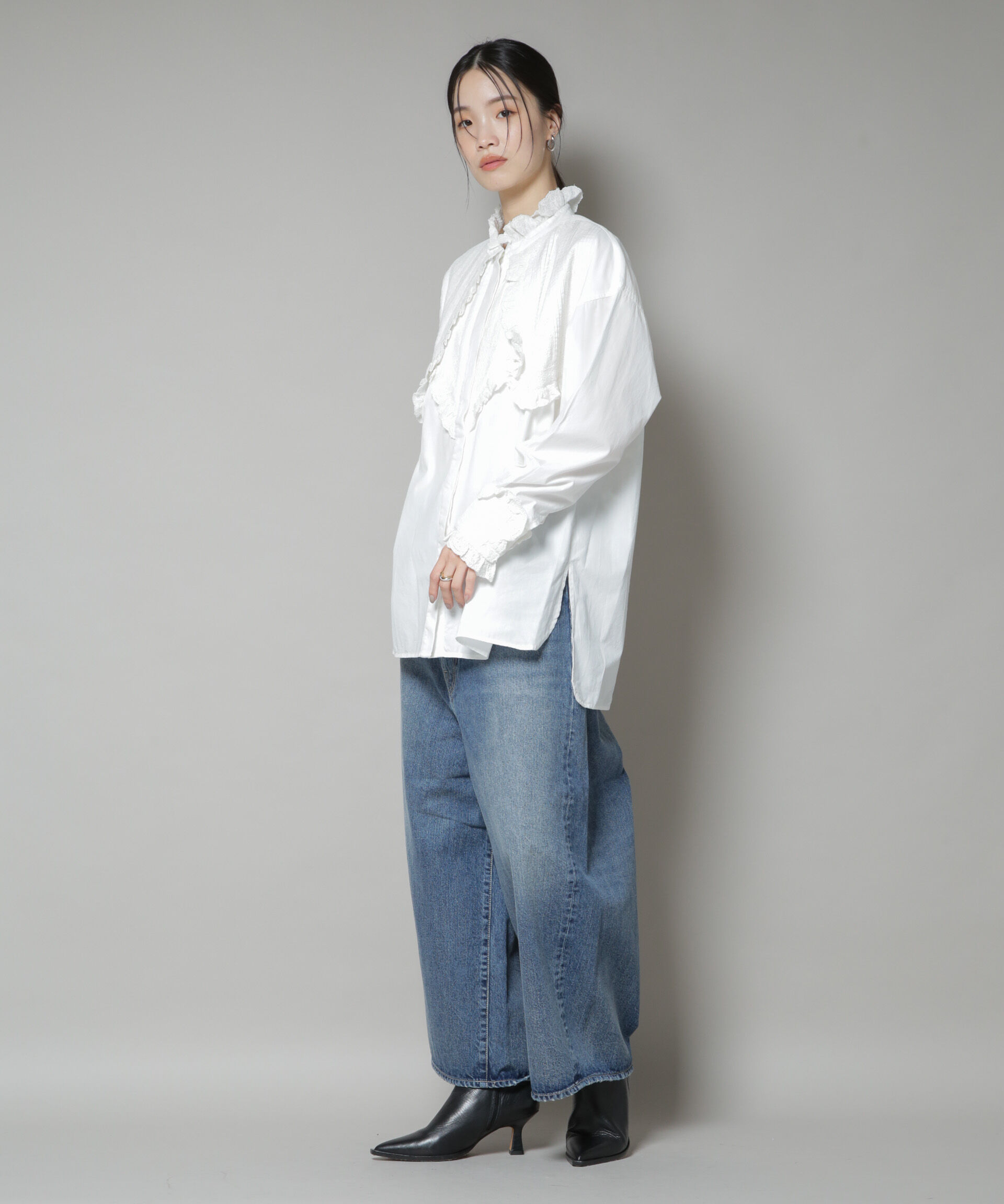 nano･universe「Sara mallika/COTTON PINTUCK LACE BLOUSE」|シャツ・ブラウス|