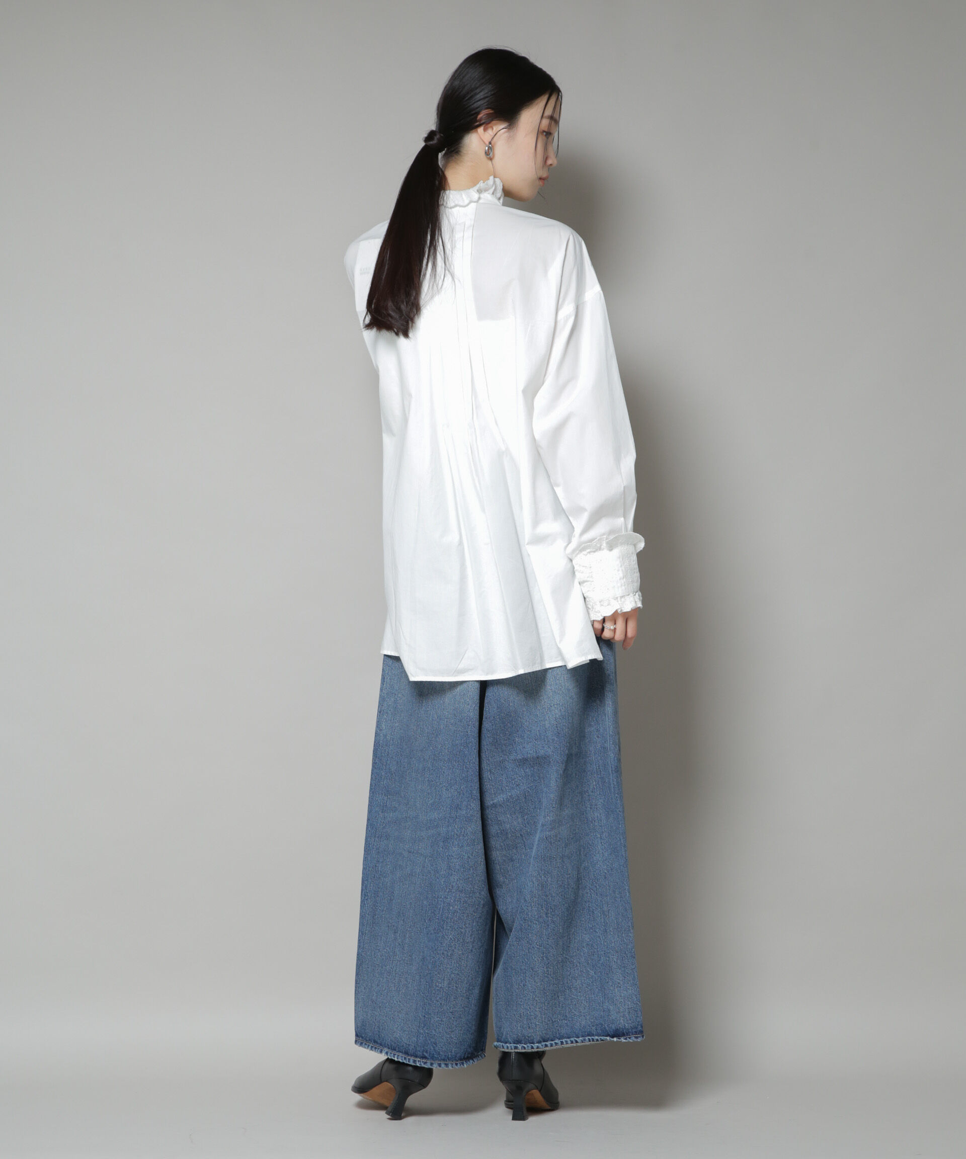 nano･universe「Sara mallika/COTTON PINTUCK LACE BLOUSE」|シャツ・ブラウス|