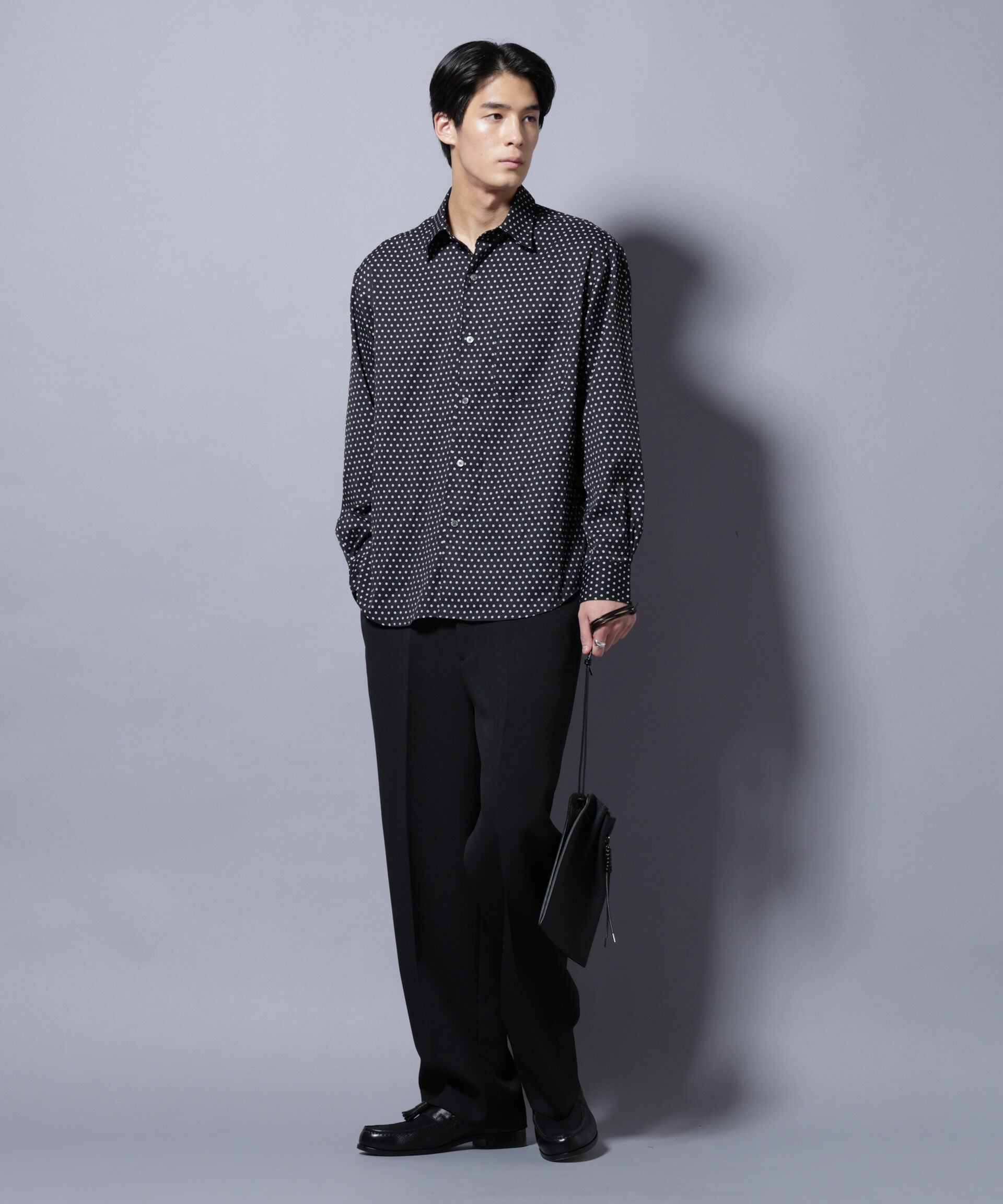 nano･universe「「EDITORIAL PRINT」シルキータッチシャツ」|シャツ・ブラウス|