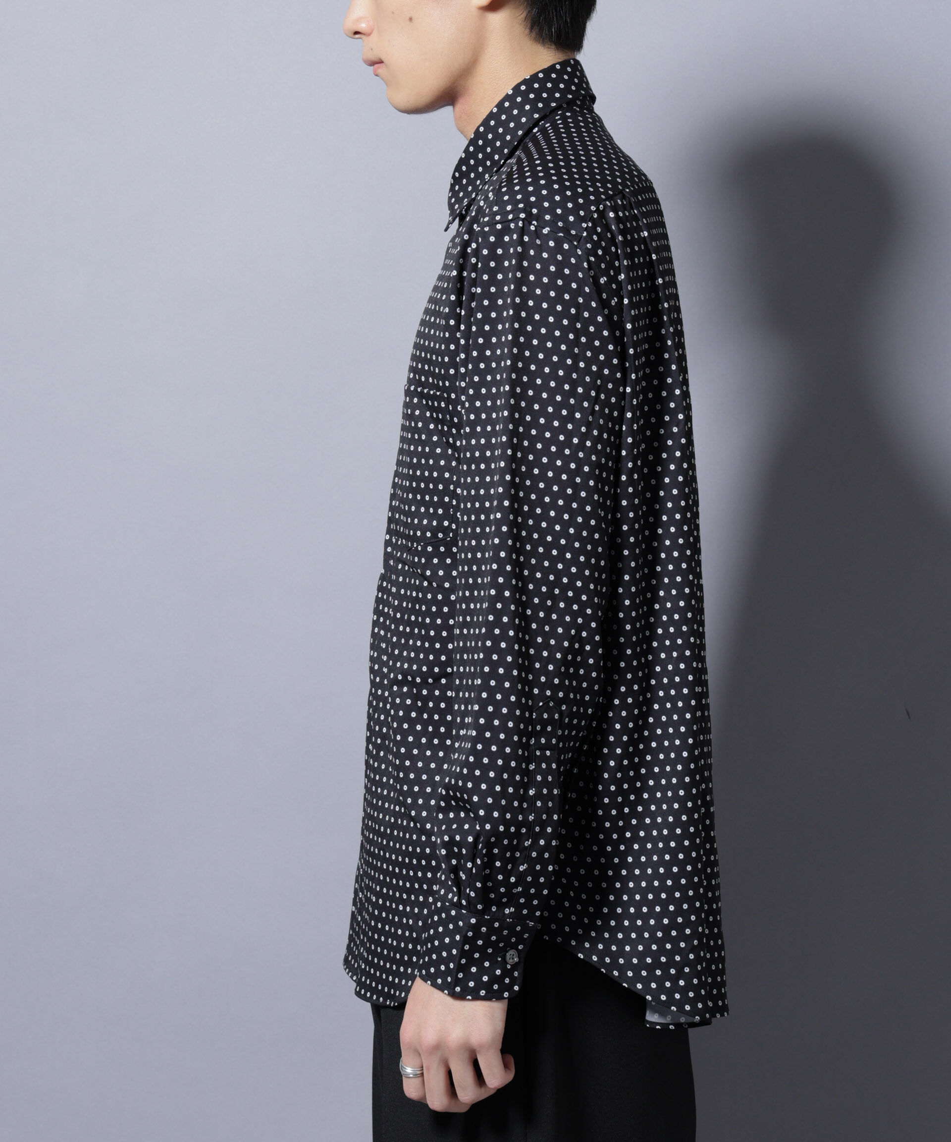 nano･universe「「EDITORIAL PRINT」シルキータッチシャツ」|シャツ・ブラウス|