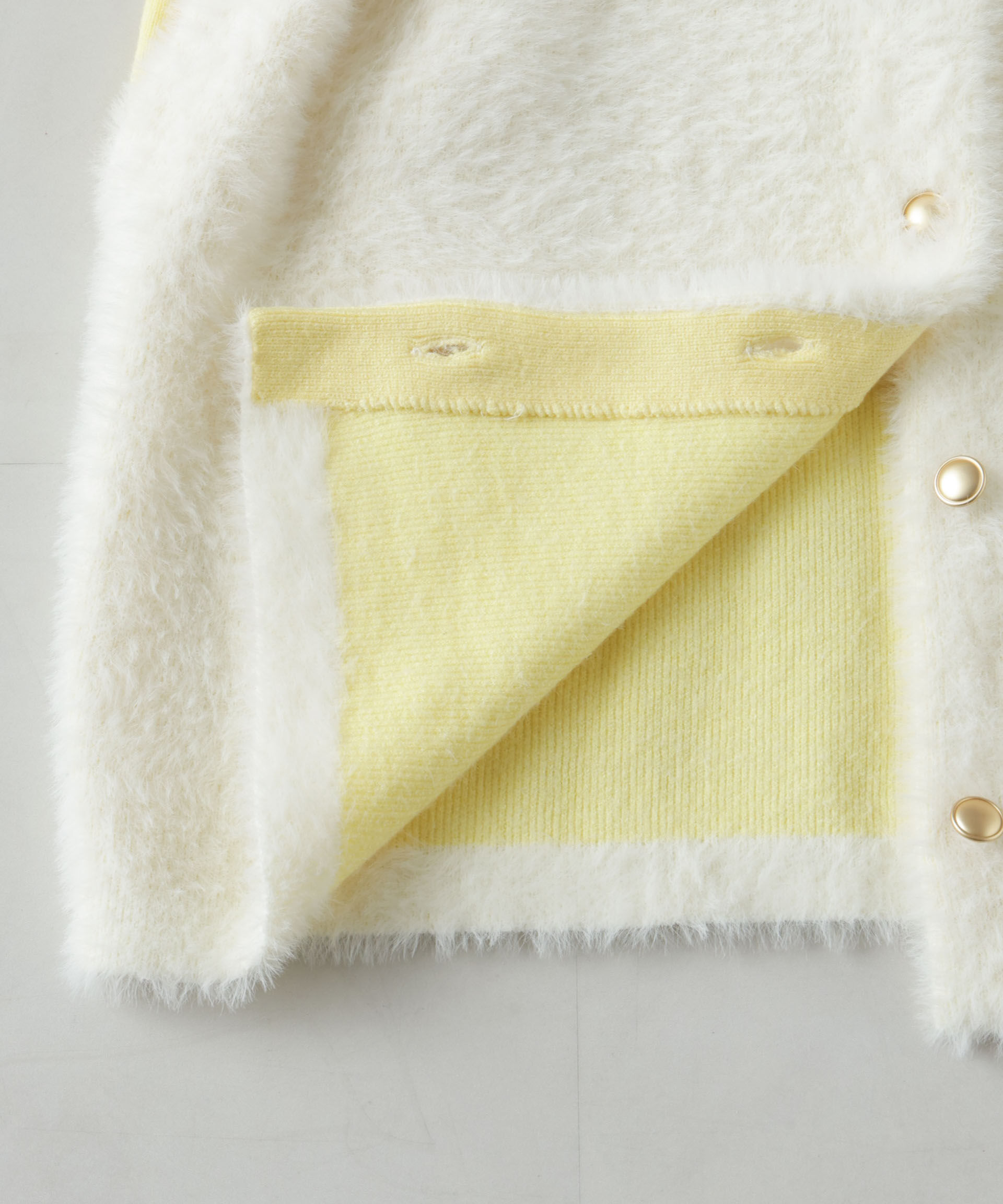 nano･universe「配色シャギーニットジャケット」|ニット・セーター|