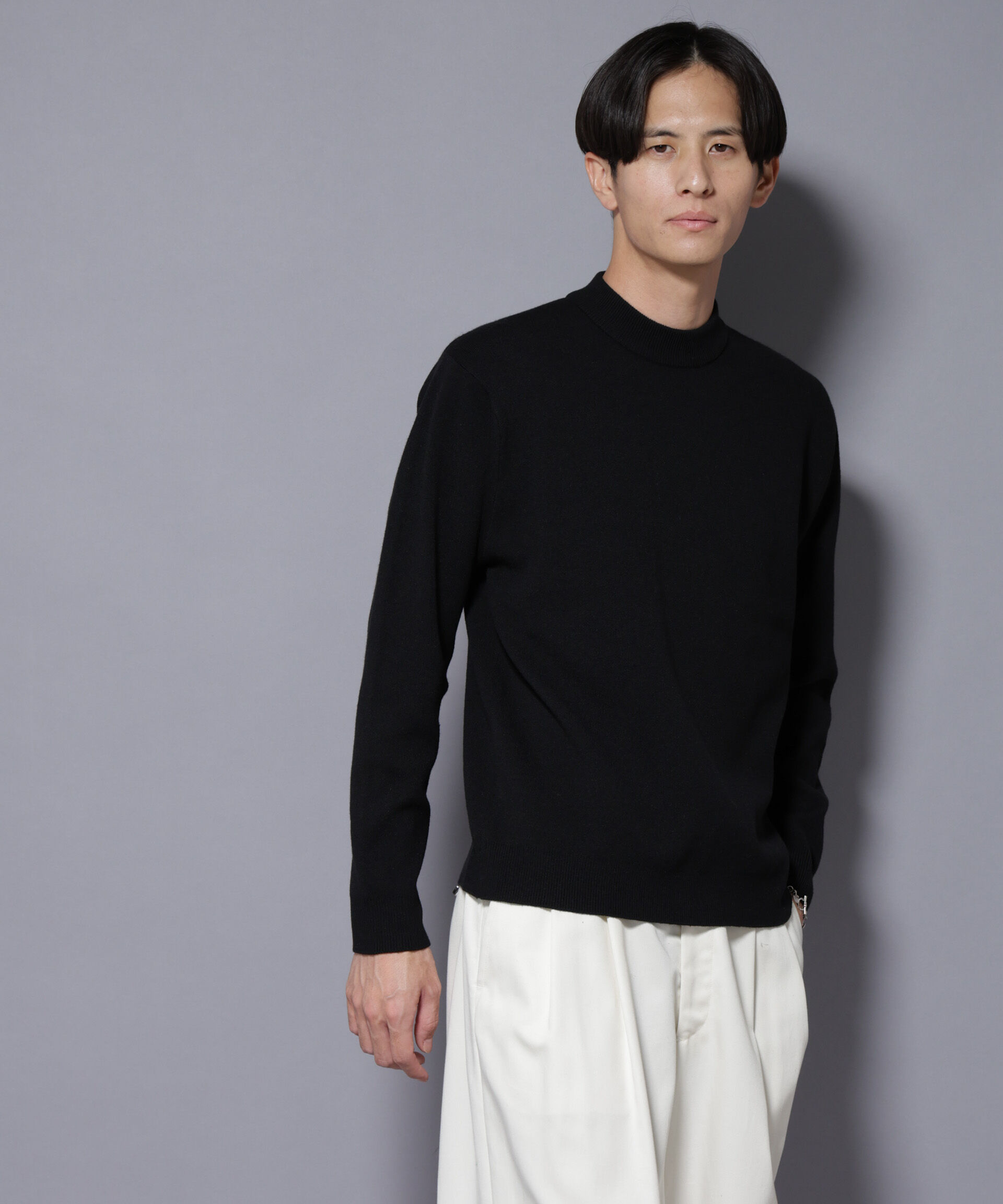 nano･universe「シルク混モックネックニット」|ニット・セーター|