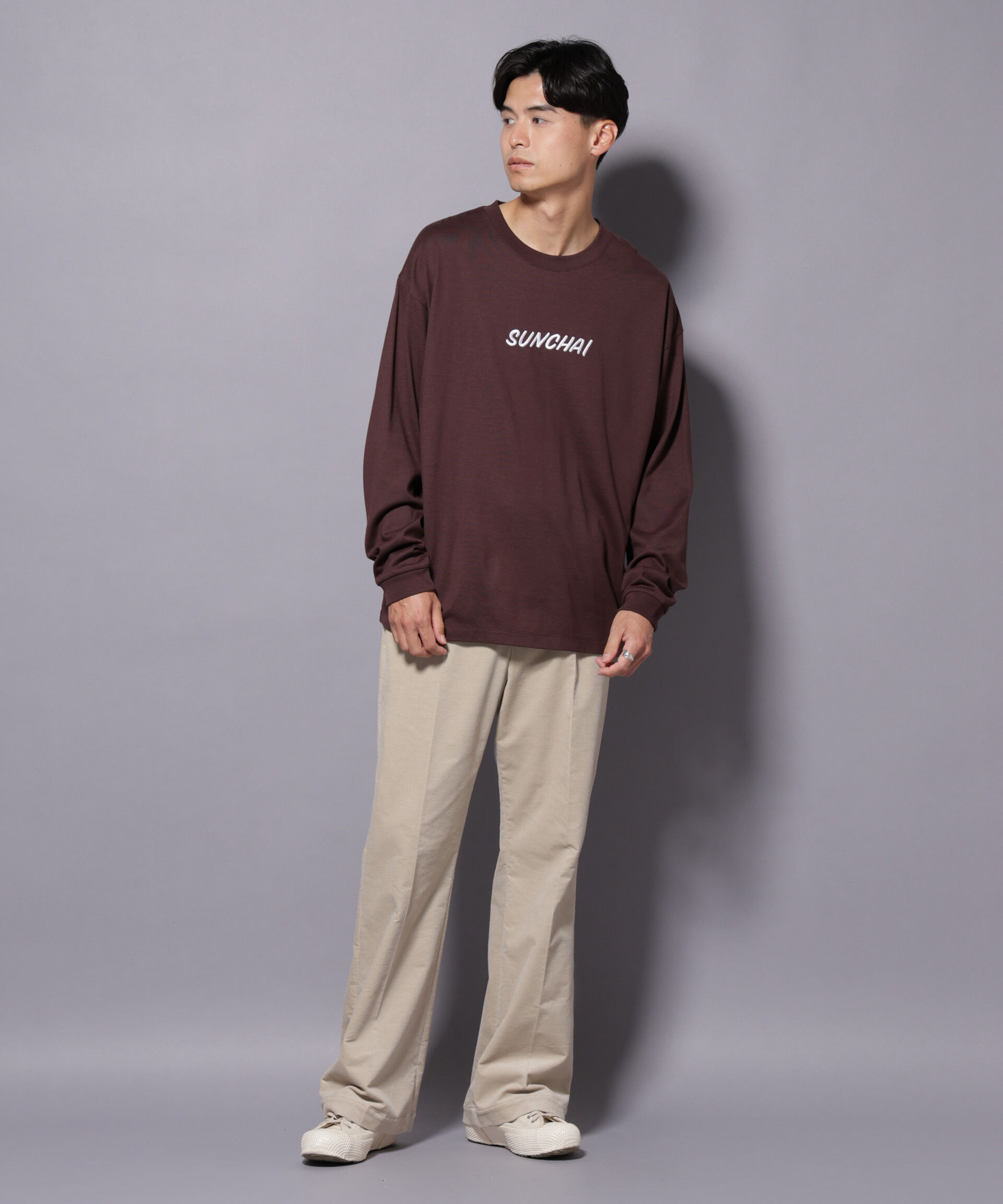 nano･universe「Anti Soaked(R)&times;SUNCHAI ロゴ刺繍 汗染み防止 Tシャツ長袖」|Tシャツ・カットソー|