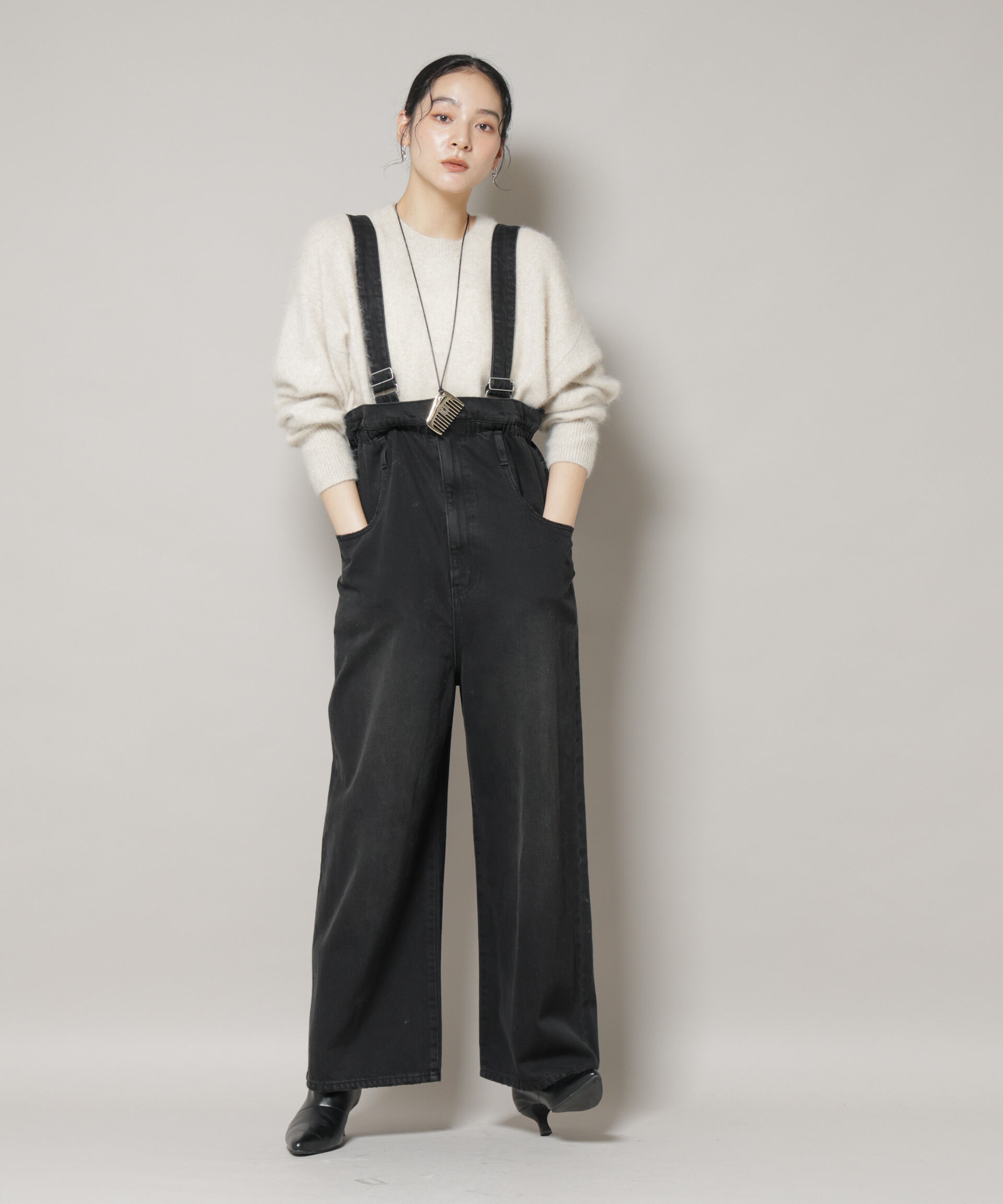 nano･universe「コットンワイドサロペット」|ワンピース|