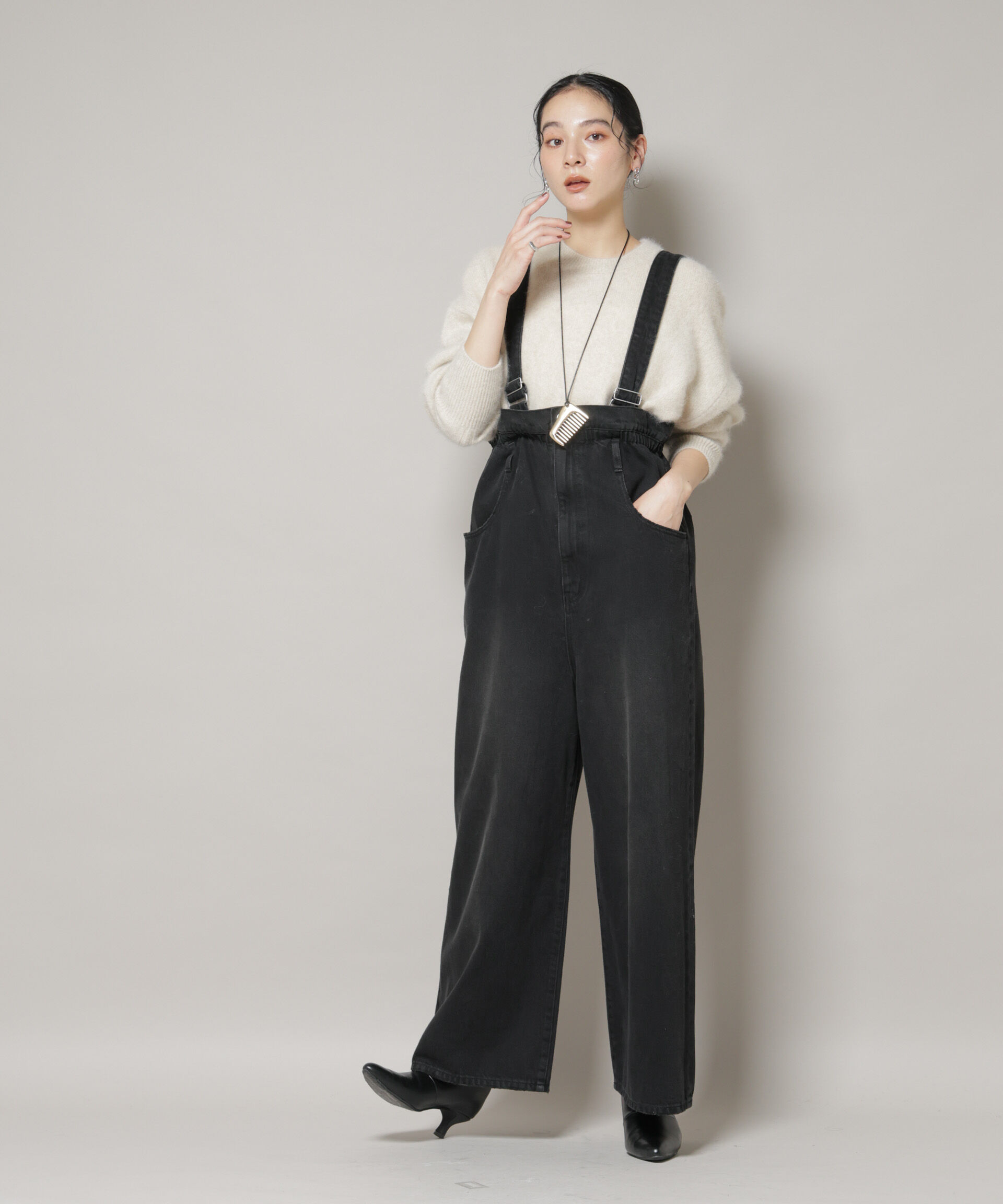 nano･universe「コットンワイドサロペット」|ワンピース|