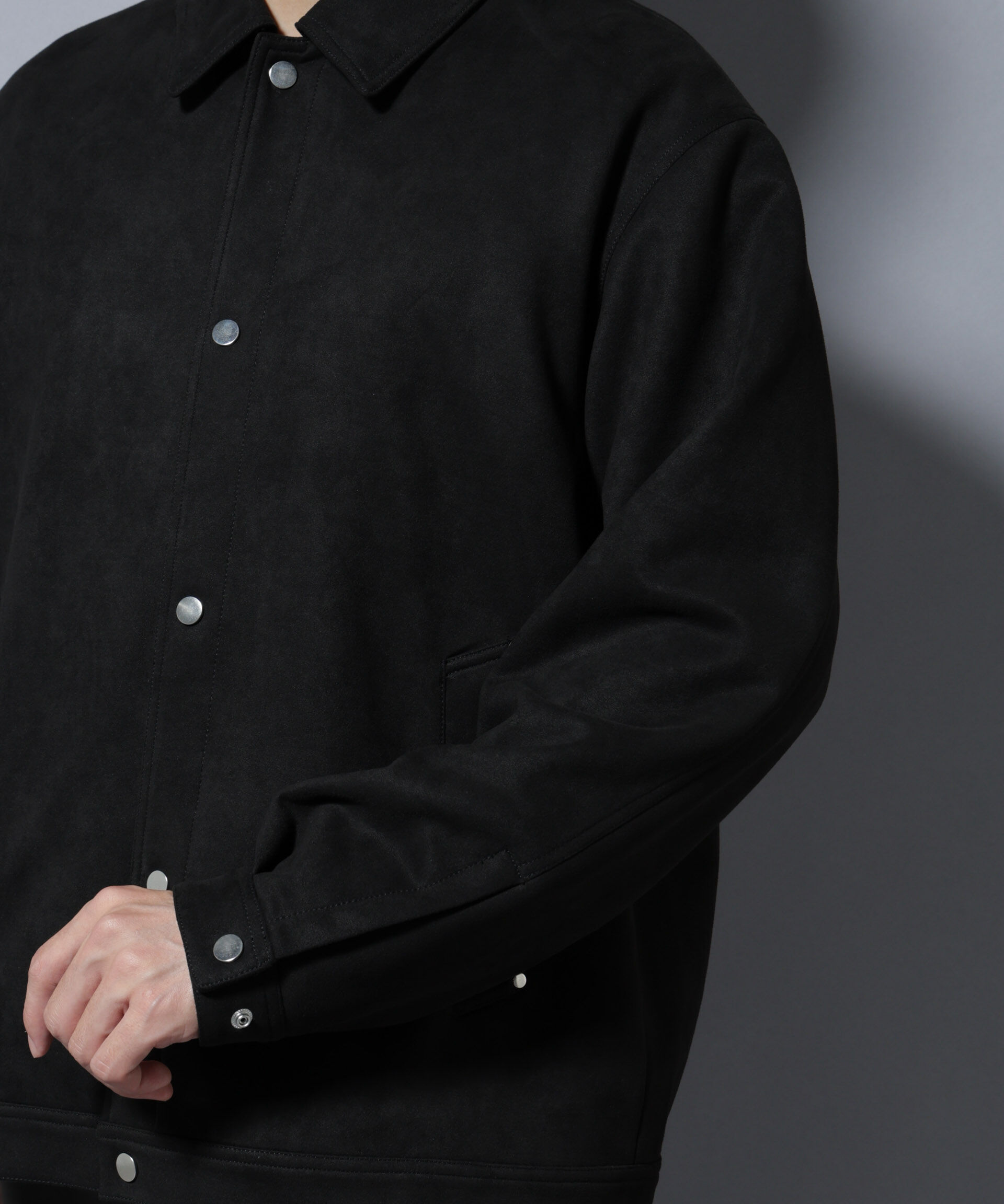 nano･universe「フェイクスエードシャツブルゾン」|ブルゾン・スタジャン|