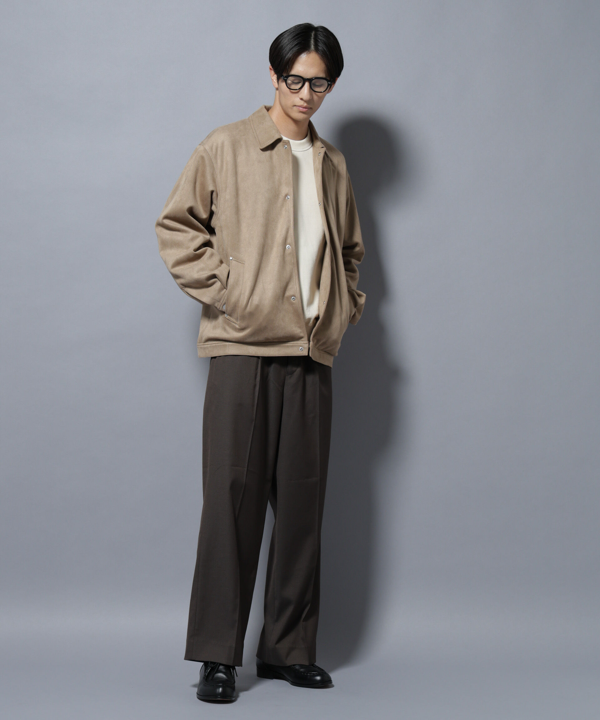 nano･universe「フェイクスエードシャツブルゾン」|ブルゾン・スタジャン|