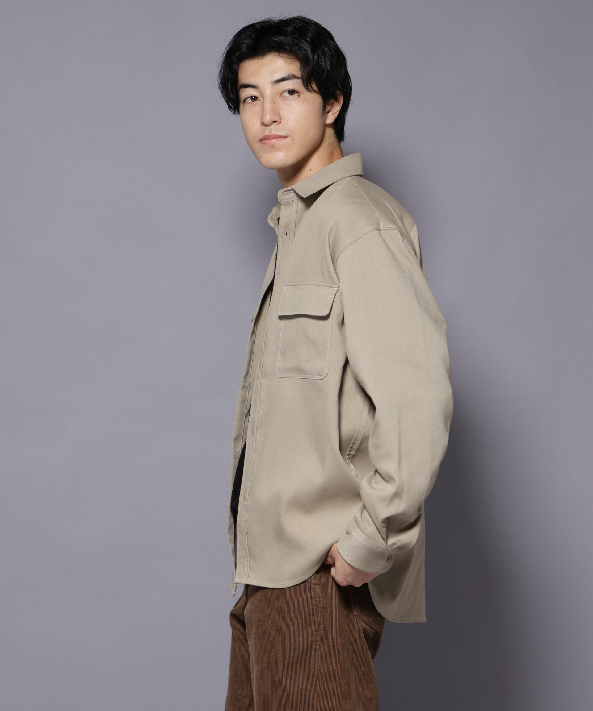 nano･universe「ストレッチツイルフラップポケットシャツ」|シャツ・ブラウス|