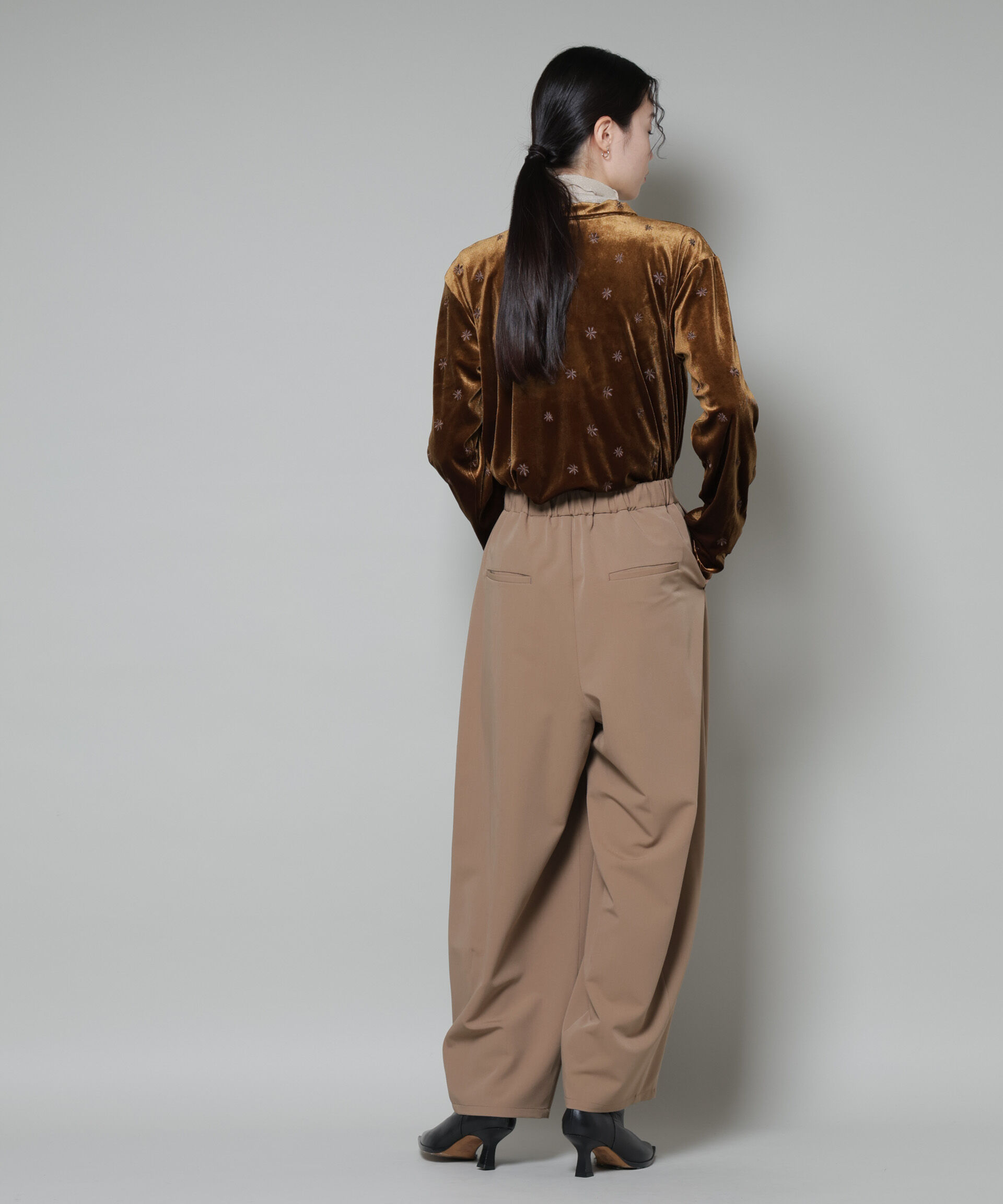 nano･universe「刺繍ベロアカットシャツ(セットアップ可)」|Tシャツ・カットソー|