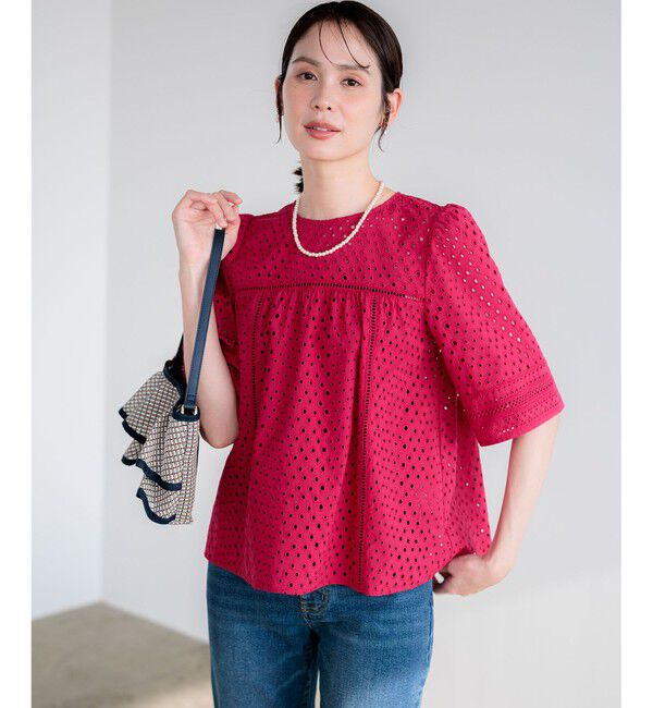 組曲「エンブロイダリーレース5分袖 ブラウス」|シャツ・ブラウス|